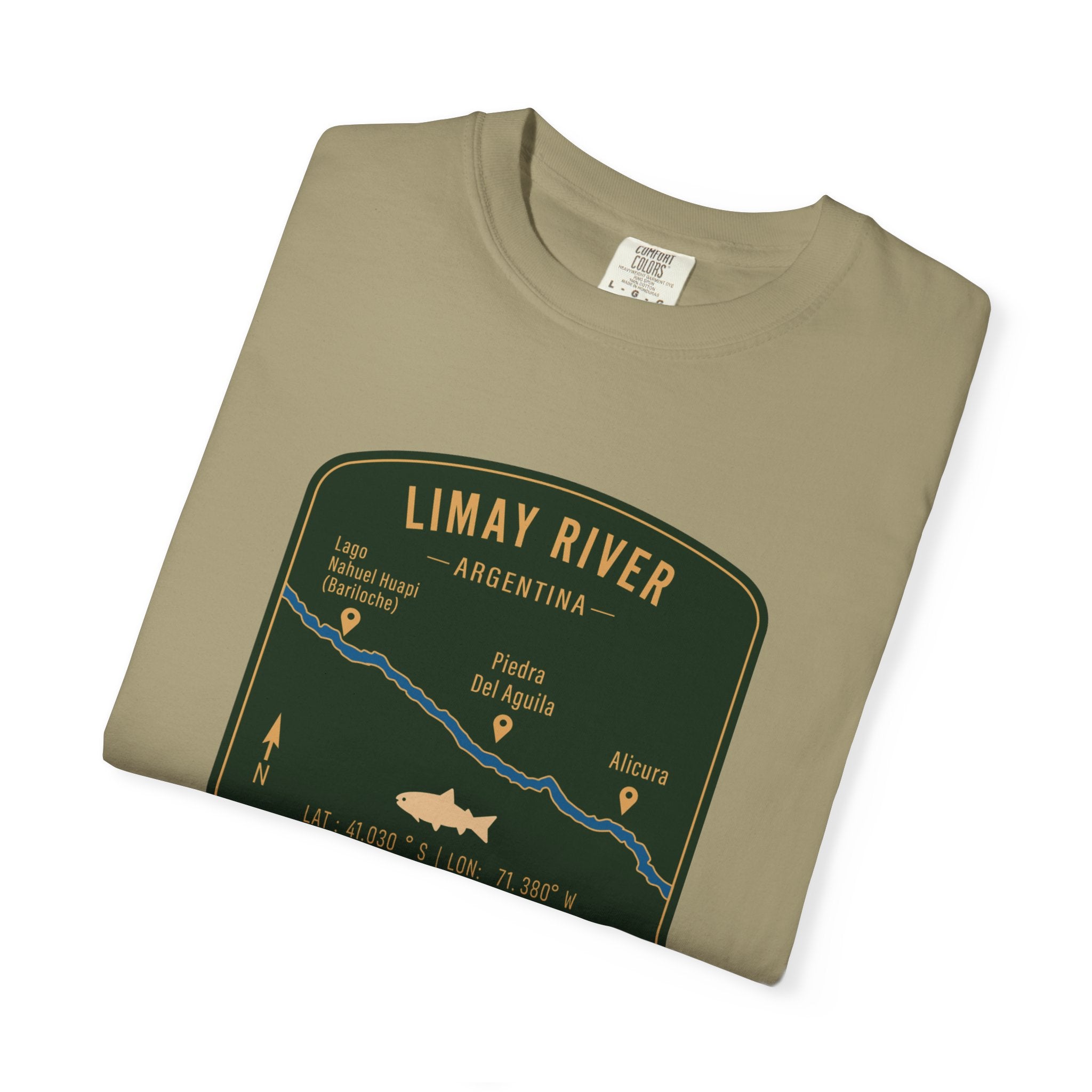 Global Series - Limay River Argentina Fishing Map | Rugged Cotton Trout Tee