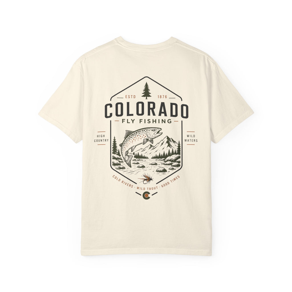 Colorado - State Fly Fishing Badge — Rugged Cotton Tee