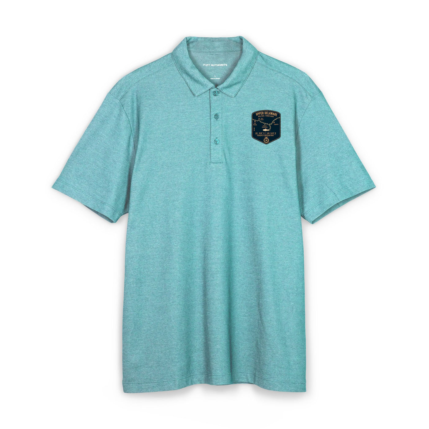 Upper Delaware Fishing Map Polo | Port Authority® Fine Pique Blend