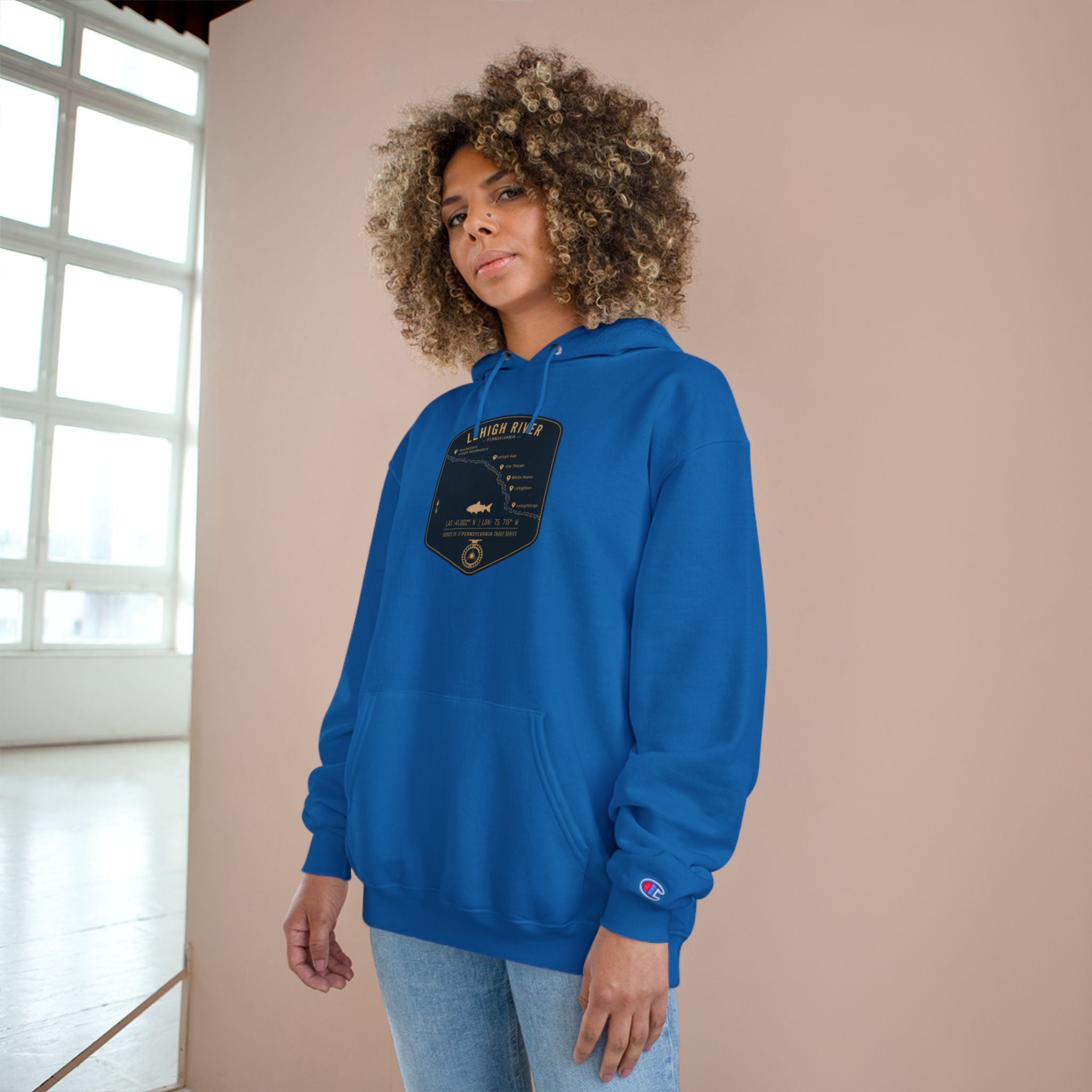 Lehigh River PA Patch Graphic Hoodie | Outdoor Adventure