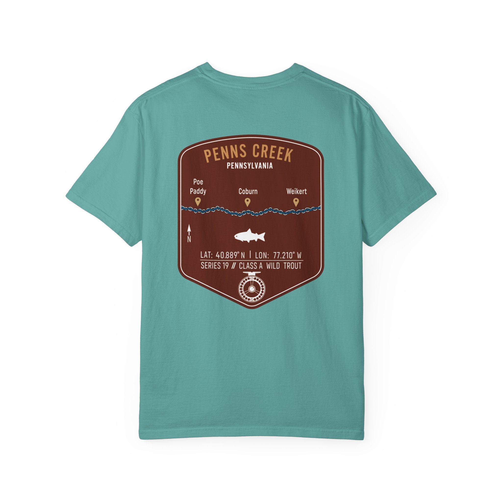 Penns Creek PA Fly Fishing T-Shirt - Vintage Class A Wild Trout Angler Design - Poe Paddy & Coburn Pennsylvania Outdoor Adventure Tee