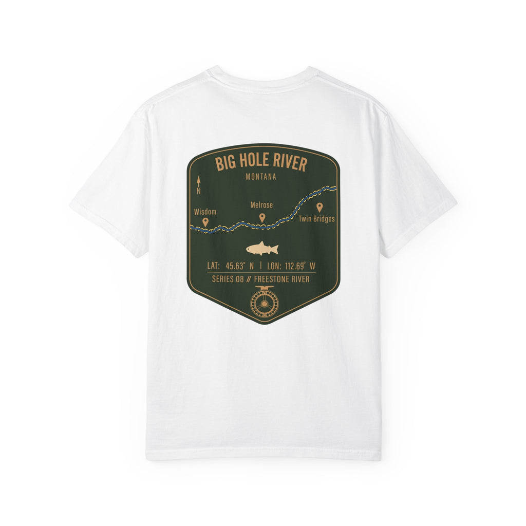 Big Hole River Montana Fly Fishing T-Shirt - Vintage Freestone River Map Tee - Premium Angler Gift