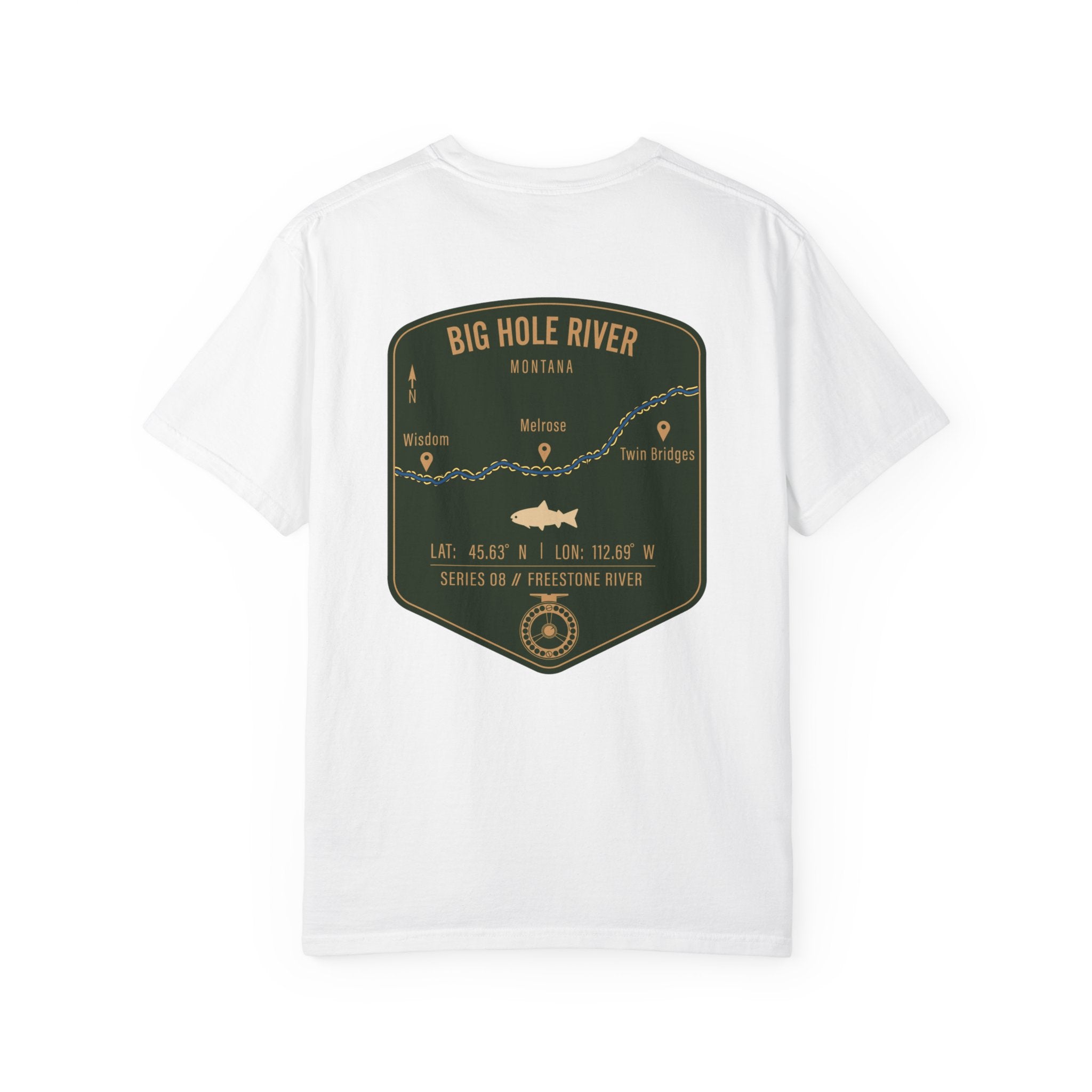 Big Hole River Montana Fly Fishing T-Shirt - Vintage Freestone River Map Tee - Premium Angler Gift