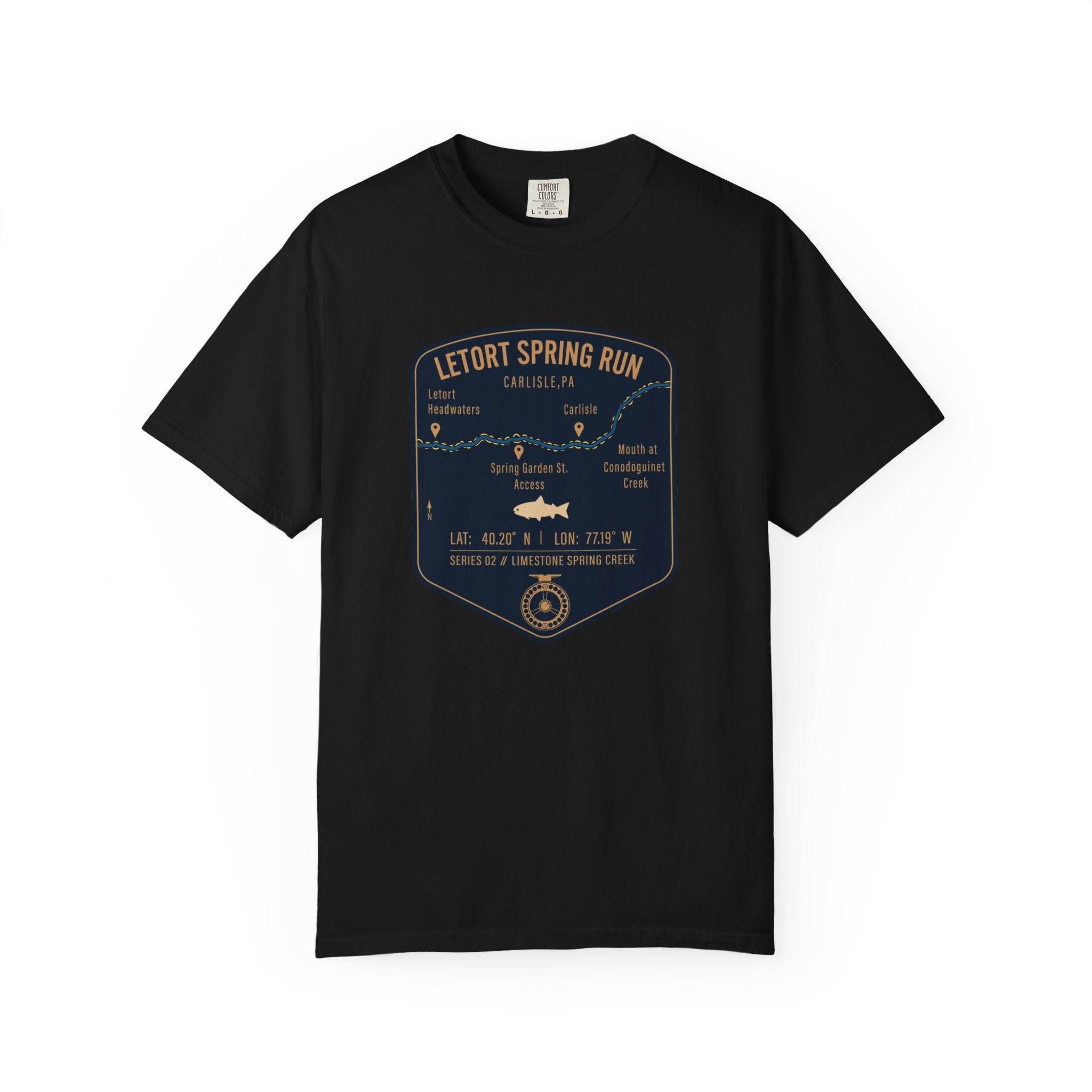 LeTort Spring Run Fishing Map | Rugged Cotton Trout Tee