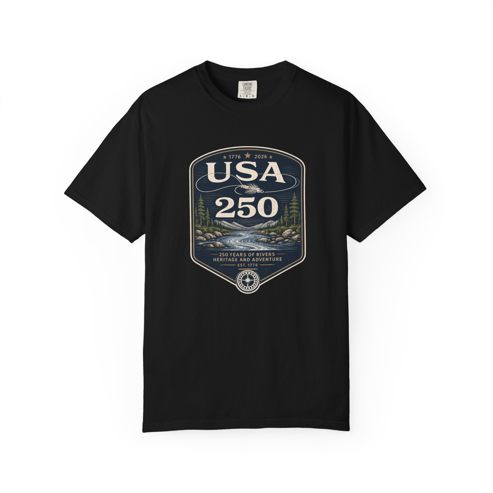 USA 250 River Heritage | Dark Badge Rugged Cotton Tee