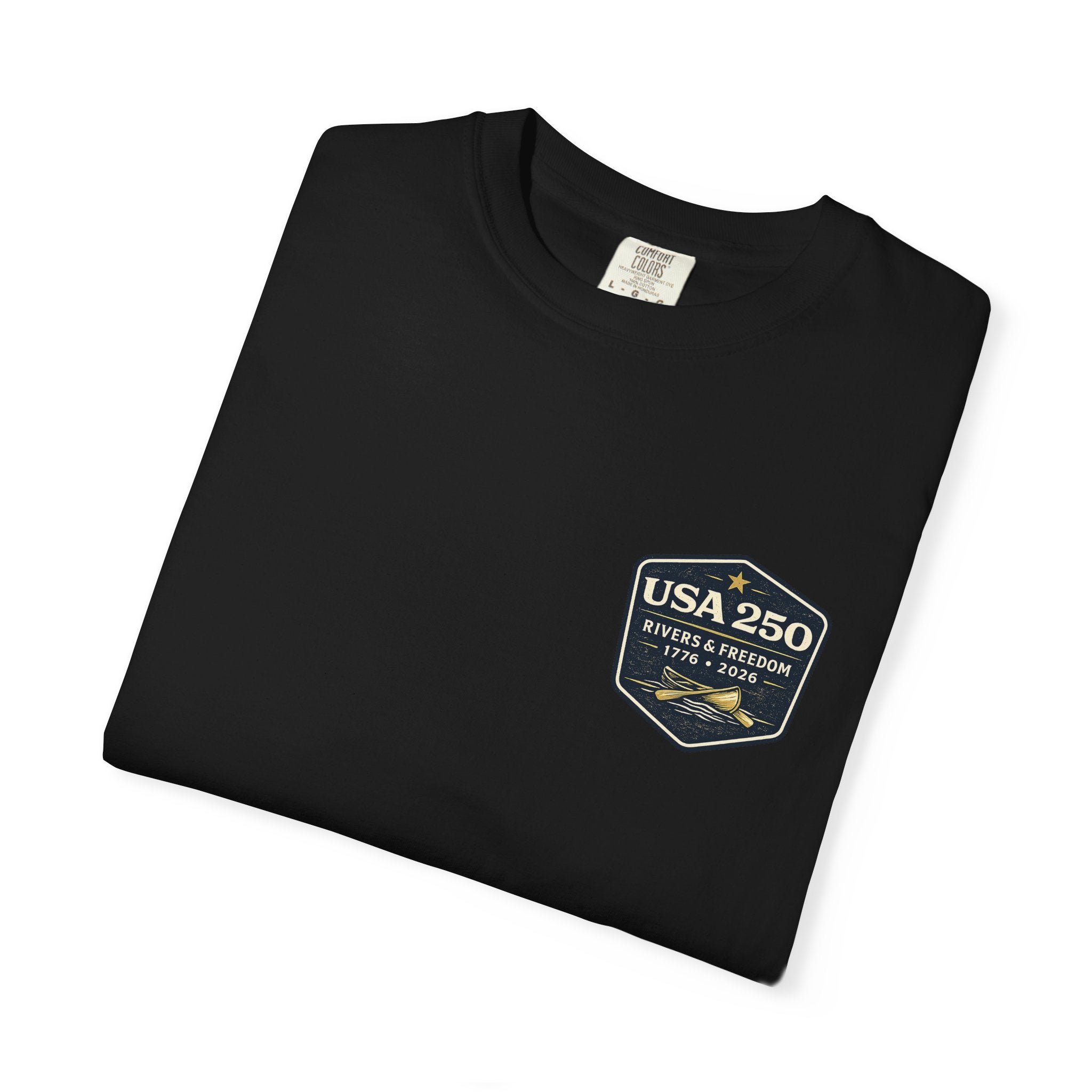 USA 250 River Heritage | Dark Back Badge Rugged Cotton Tee
