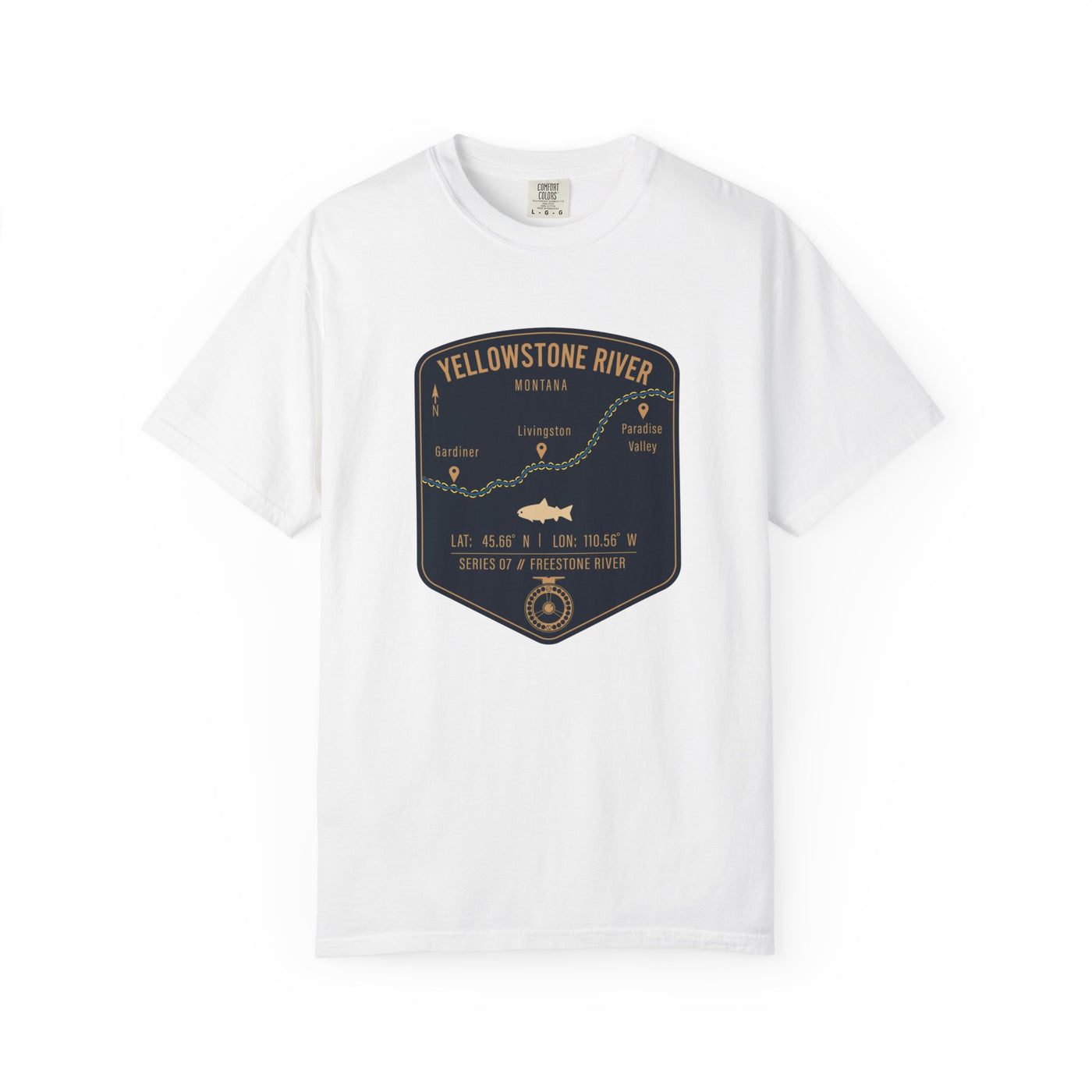 Yellowstone Fishing Map | Rugged Cotton Trout Tee