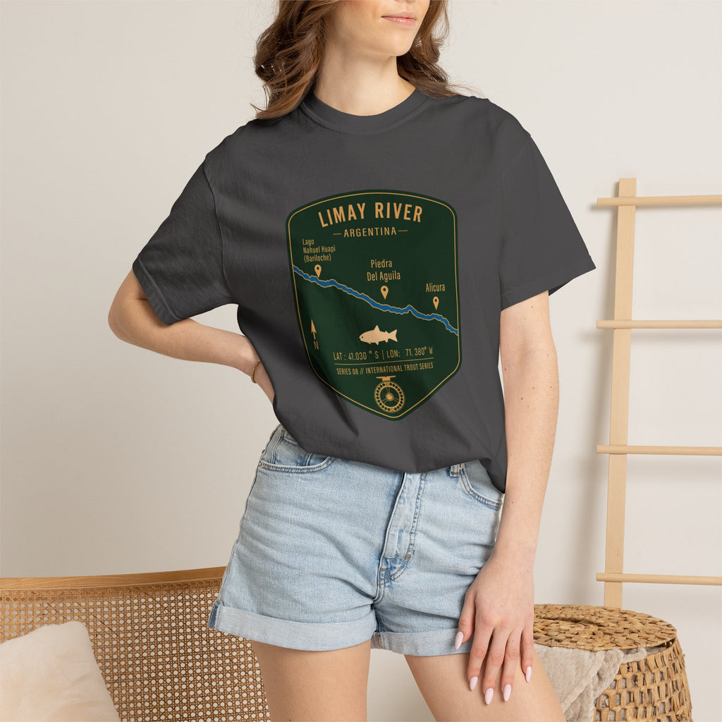 Global Series - Limay River Argentina Fishing Map | Rugged Cotton Trout Tee