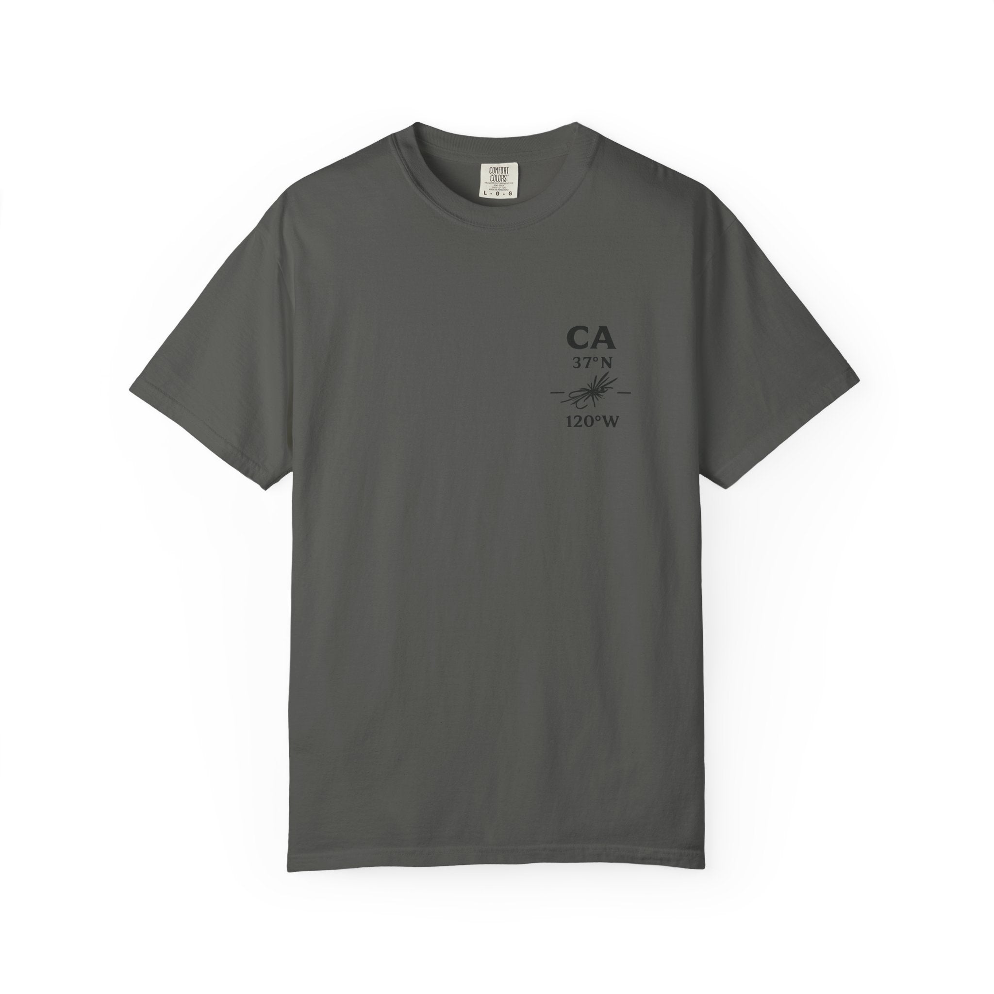 California - State Fly Fishing Badge — Rugged Cotton Tee