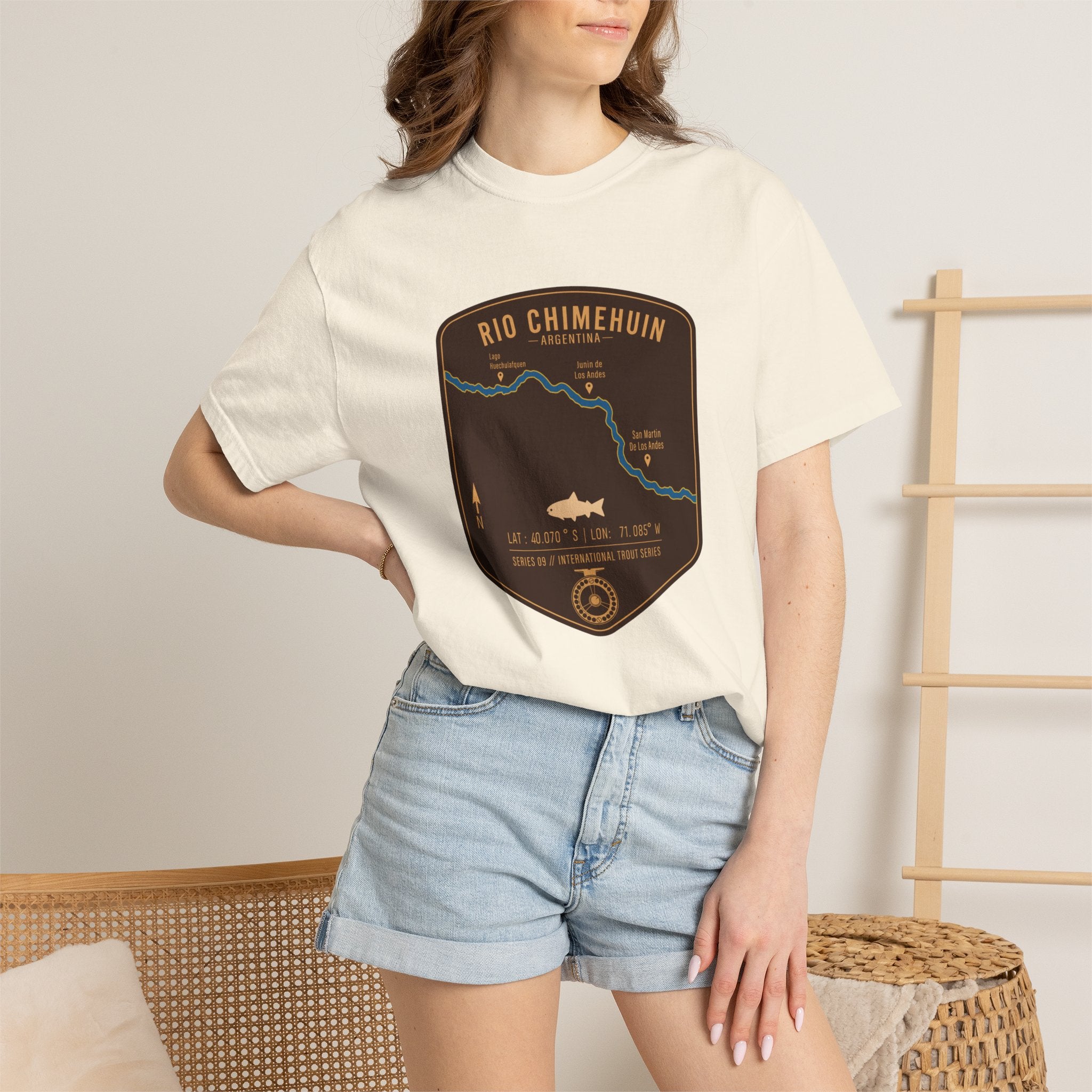 Global Series - Chimehuin River Argentina Fishing Map | Rugged Cotton Trout Tee