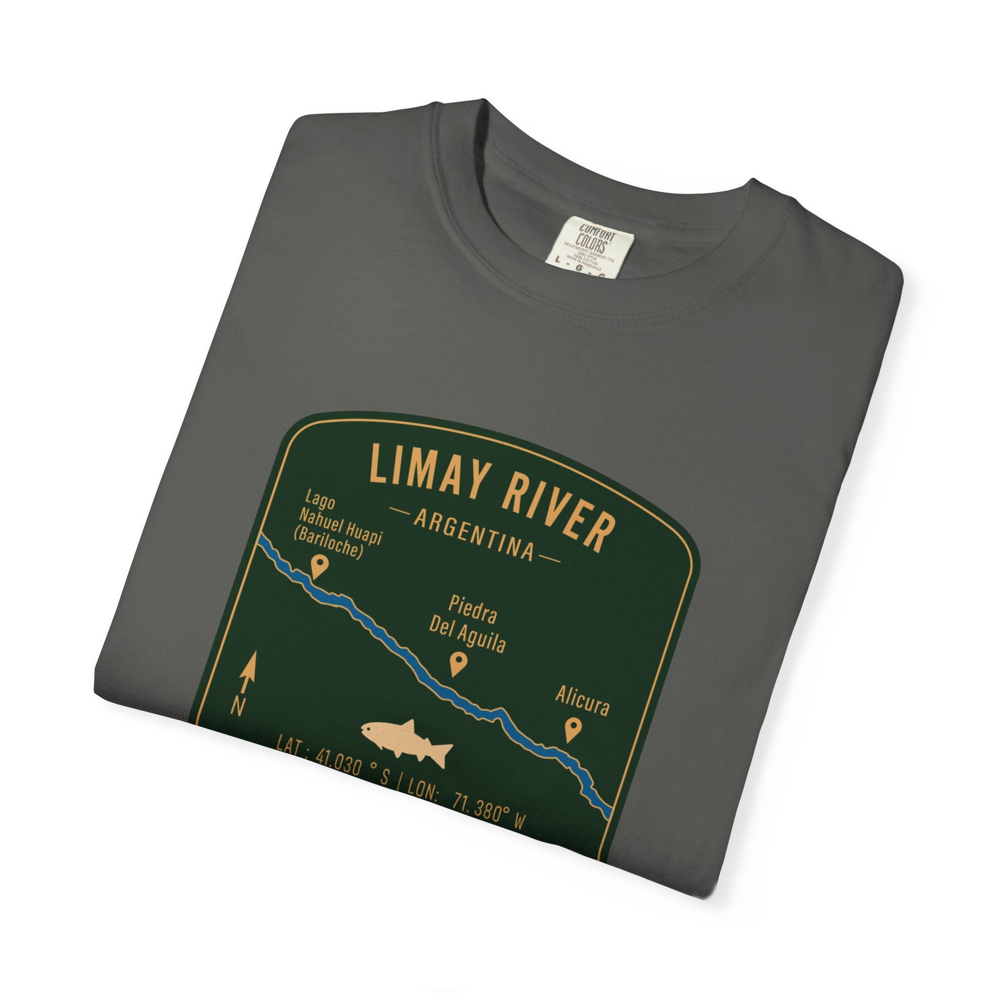 Global Series - Limay River Argentina Fishing Map | Rugged Cotton Trout Tee