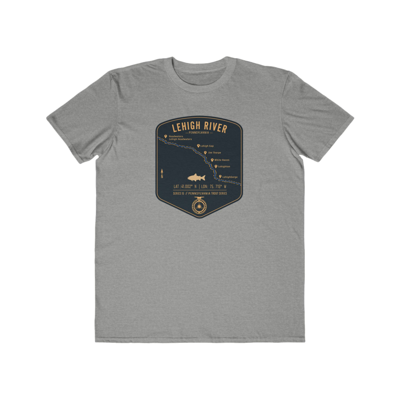 Lehigh River PA Fishing Map | Lightweight Cotton Trout Tee