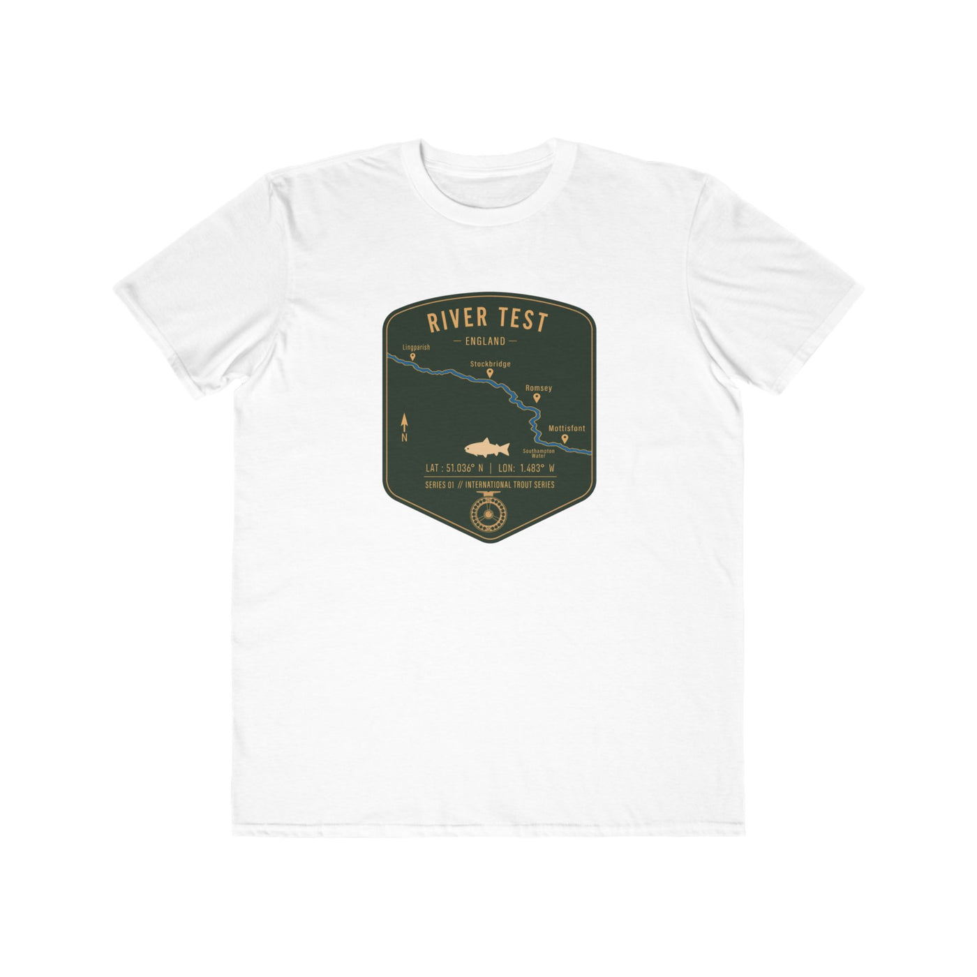 Global Series - River Test England Fishing Map | Lightweight Cotton Trout Tee