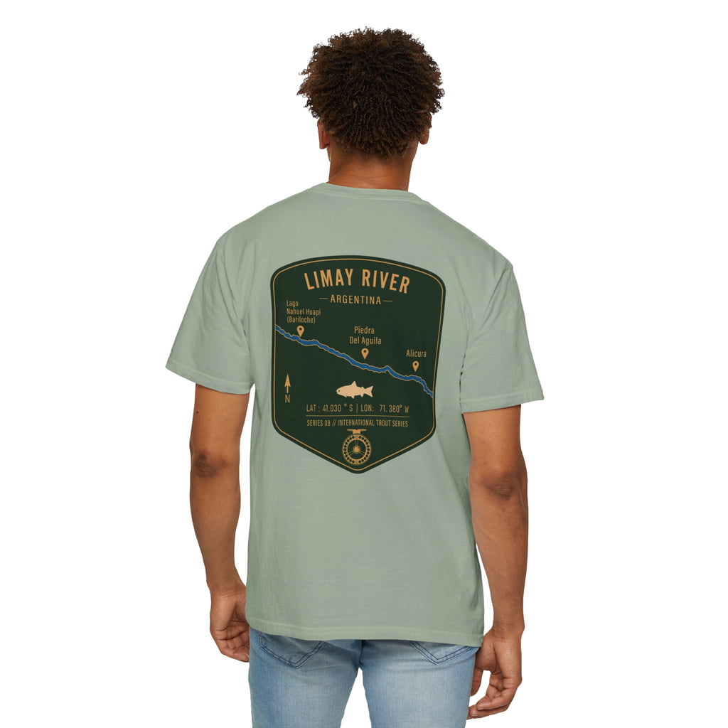 Limay River Argentina Fly Fishing T-Shirt - Patagonia Trout Series Vintage Graphic Tee - Premium Gift for Anglers and Adventure Travelers