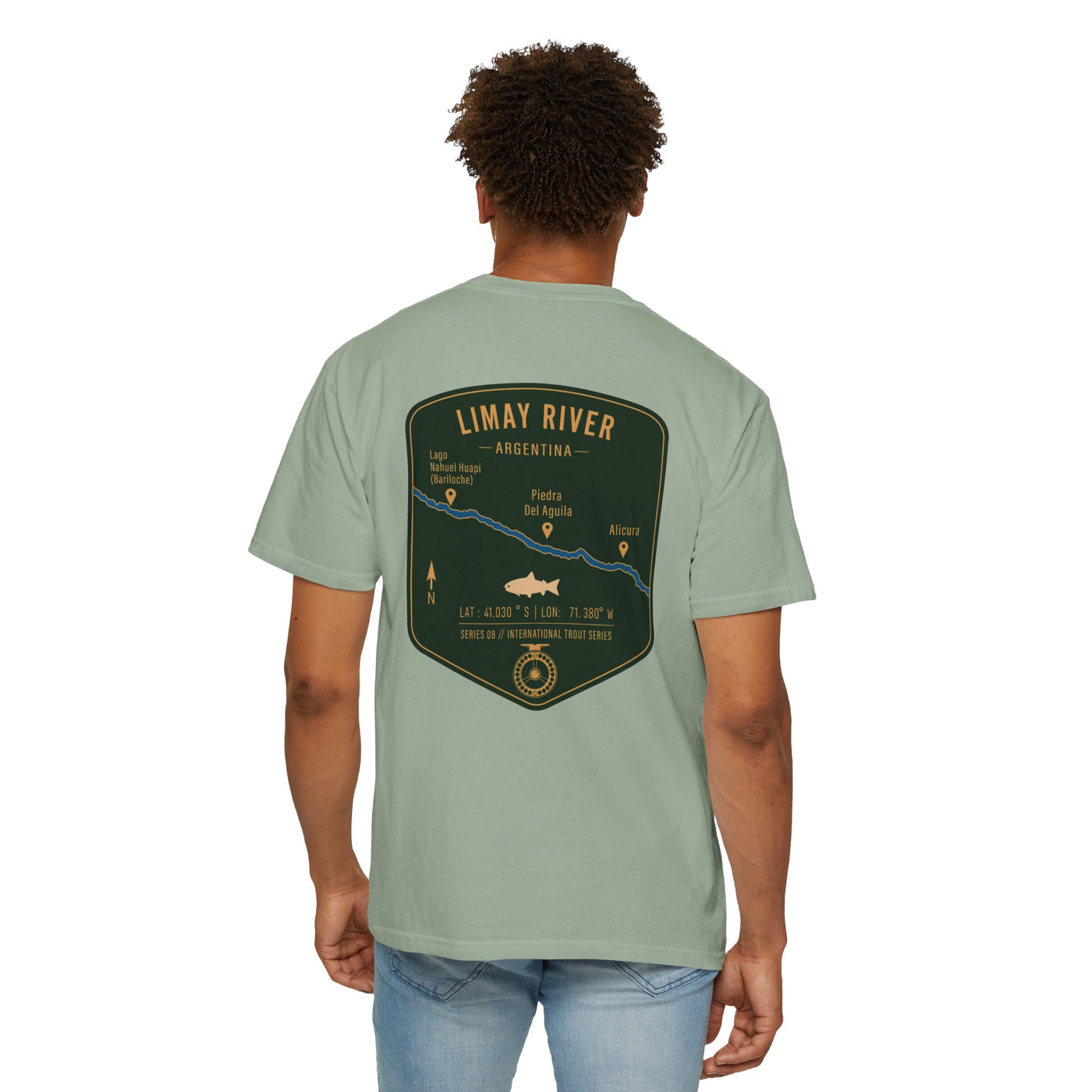 Limay River Argentina Fly Fishing T-Shirt - Patagonia Trout Series Vintage Graphic Tee - Premium Gift for Anglers and Adventure Travelers