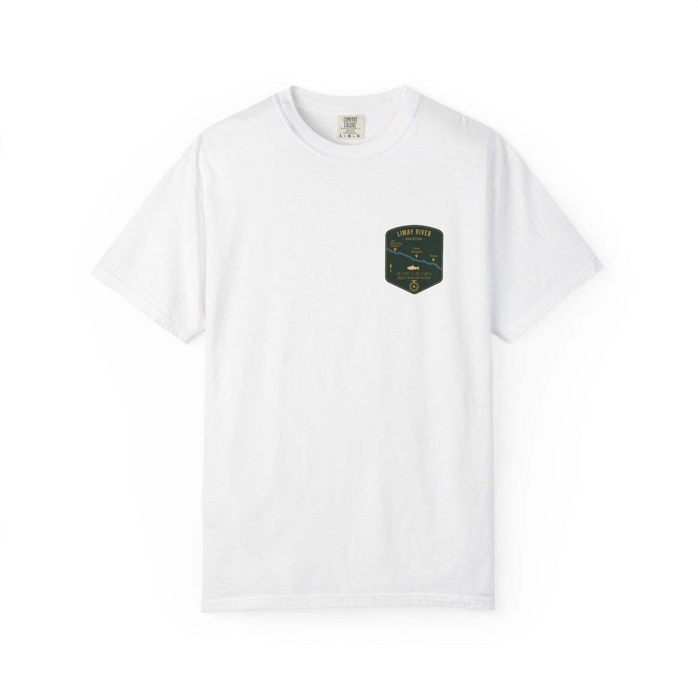 Global Series - Limay River Fishing Map Pocket-Size Patch — Rugged Cotton Tee