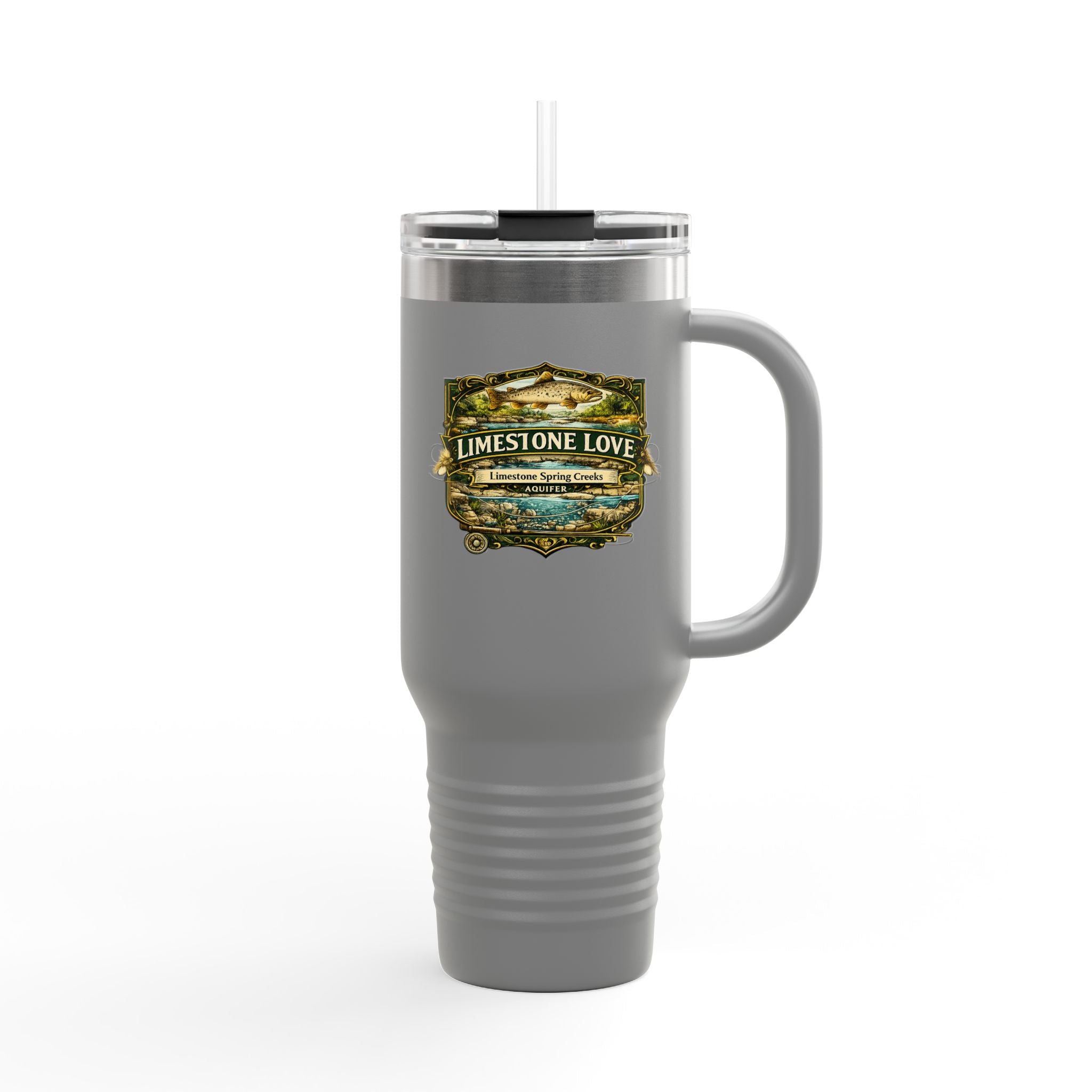 Limestone Love Fishing Badge Travel Mug | 40oz Insulated Tumbler