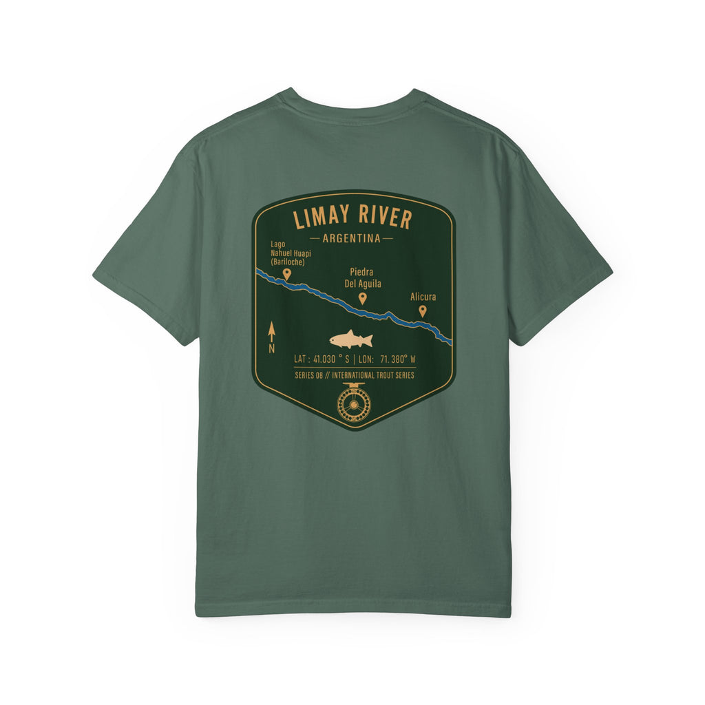 Limay River Argentina Fly Fishing T-Shirt - Patagonia Trout Series Vintage Graphic Tee - Premium Gift for Anglers and Adventure Travelers