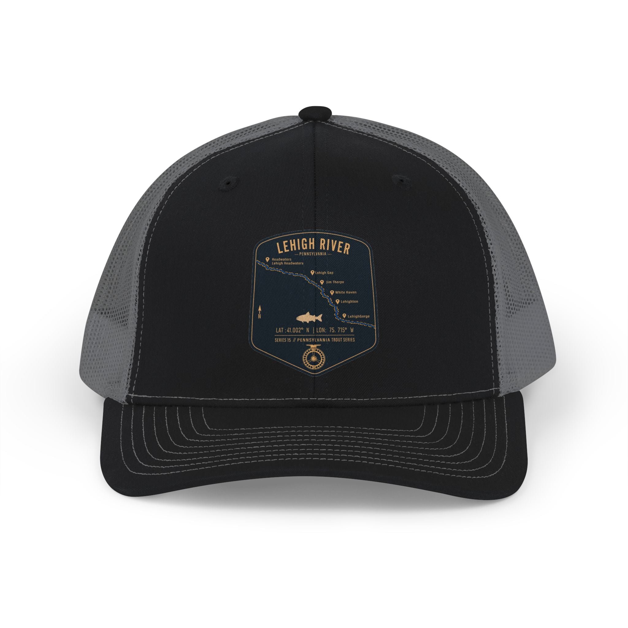 Lehigh River PA patch Fishing Map Trucker Hat | Richardson 112