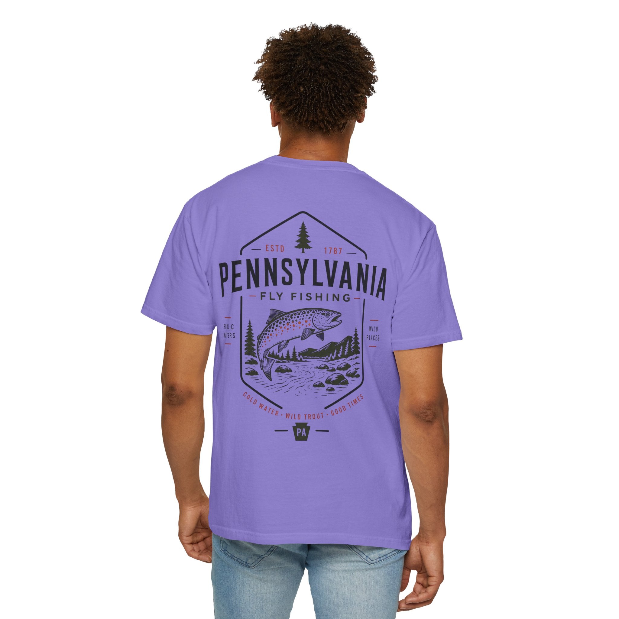 Pennsylvania - State Fly Fishing Badge — Rugged Cotton Tee