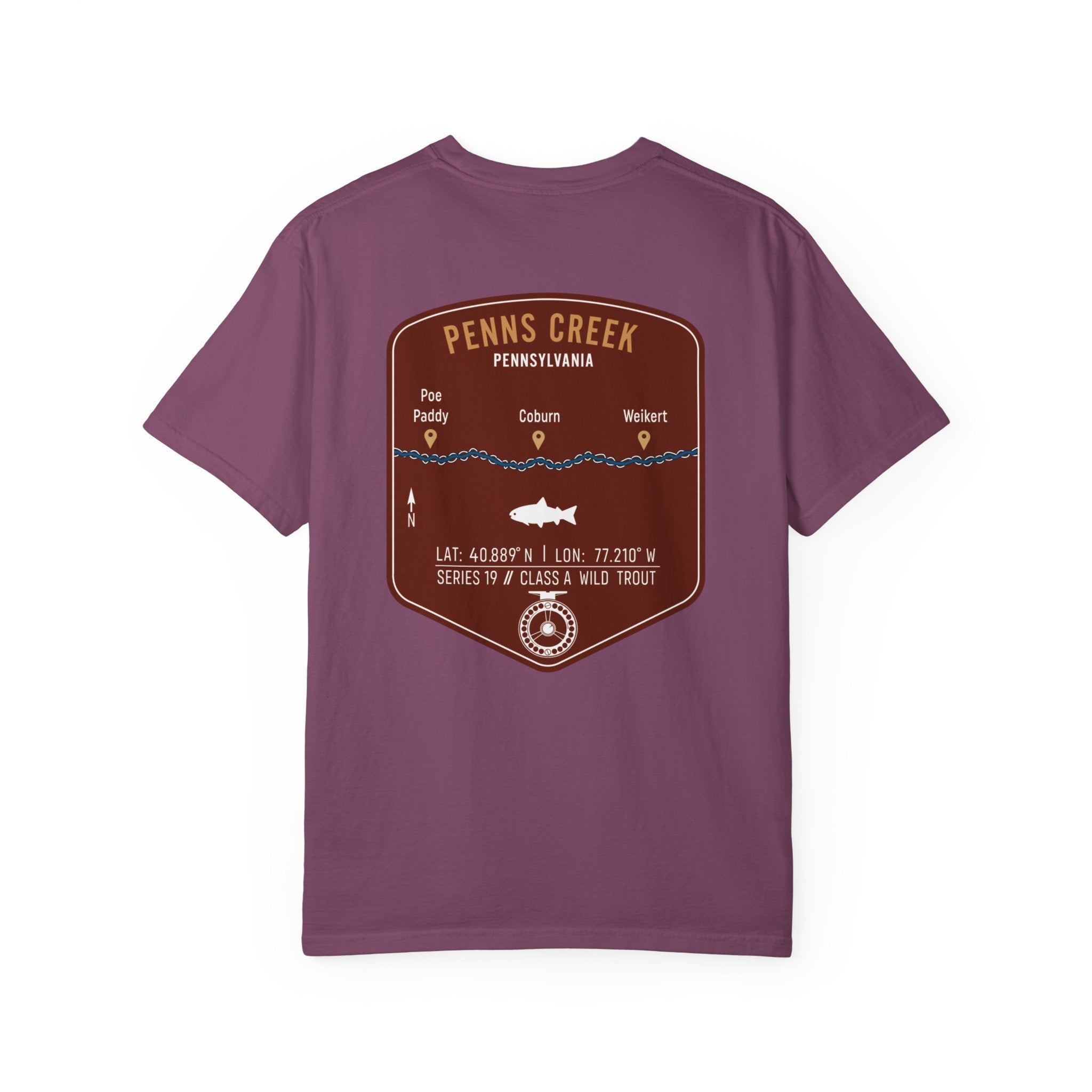 Penns Creek PA Fly Fishing T-Shirt - Vintage Class A Wild Trout Angler Design - Poe Paddy & Coburn Pennsylvania Outdoor Adventure Tee