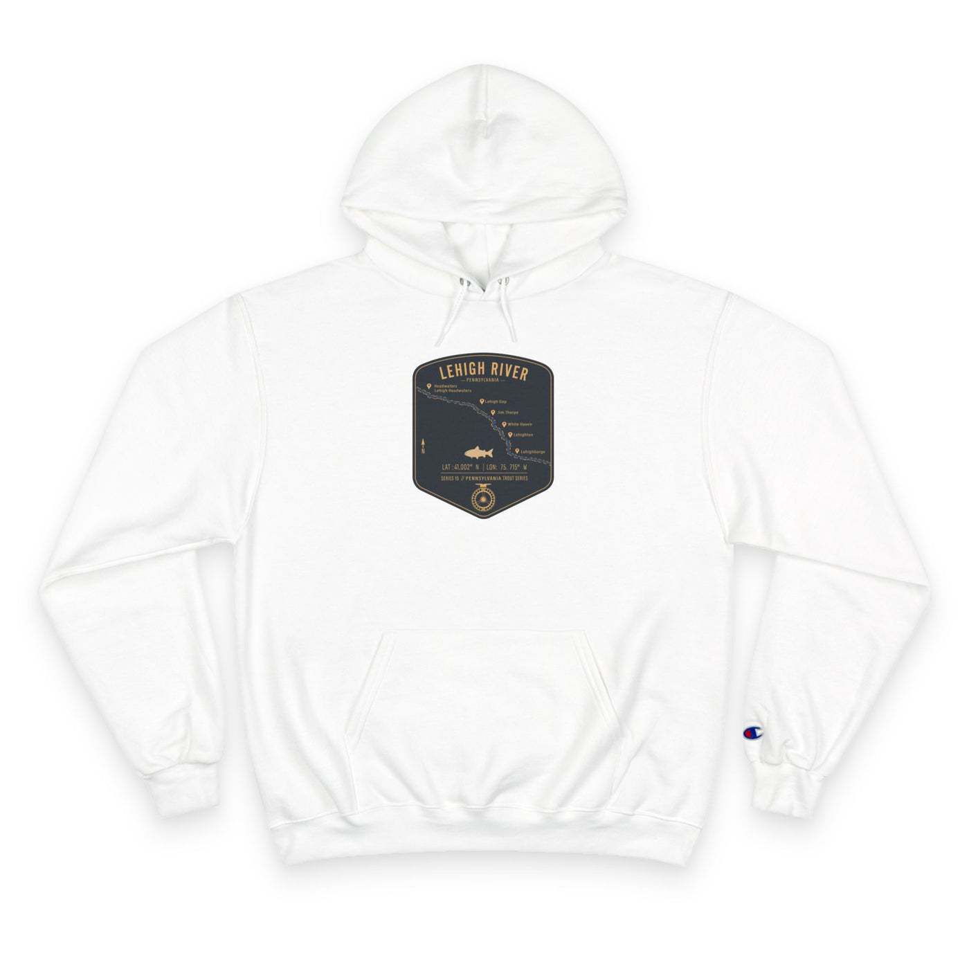 Lehigh River PA Patch Graphic Hoodie | Outdoor Adventure