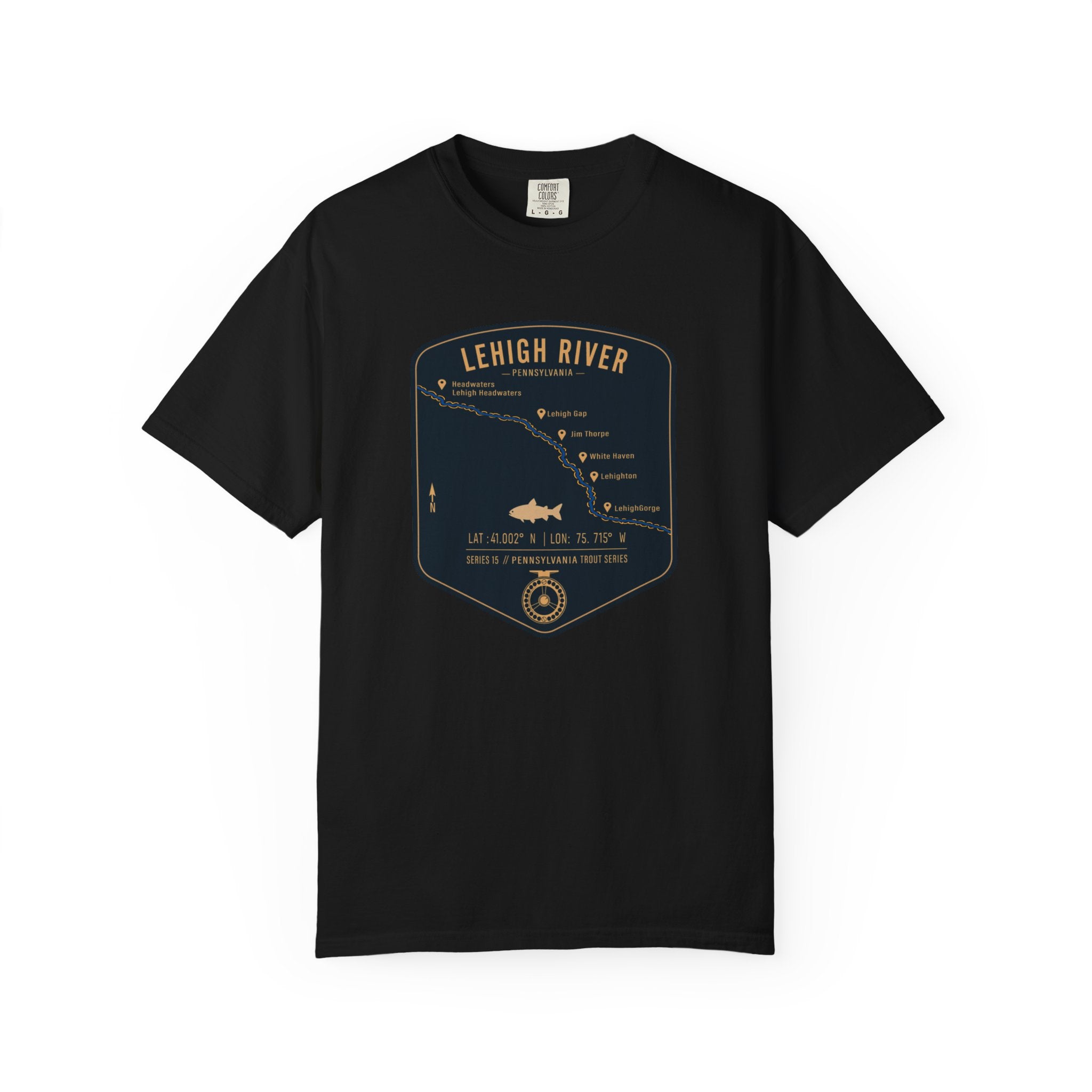 Lehigh River PA Fishing Map | Rugged Cotton Trout Tee