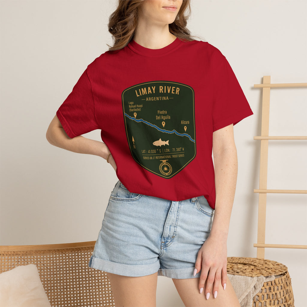Global Series - Limay River Argentina Fishing Map | Rugged Cotton Trout Tee
