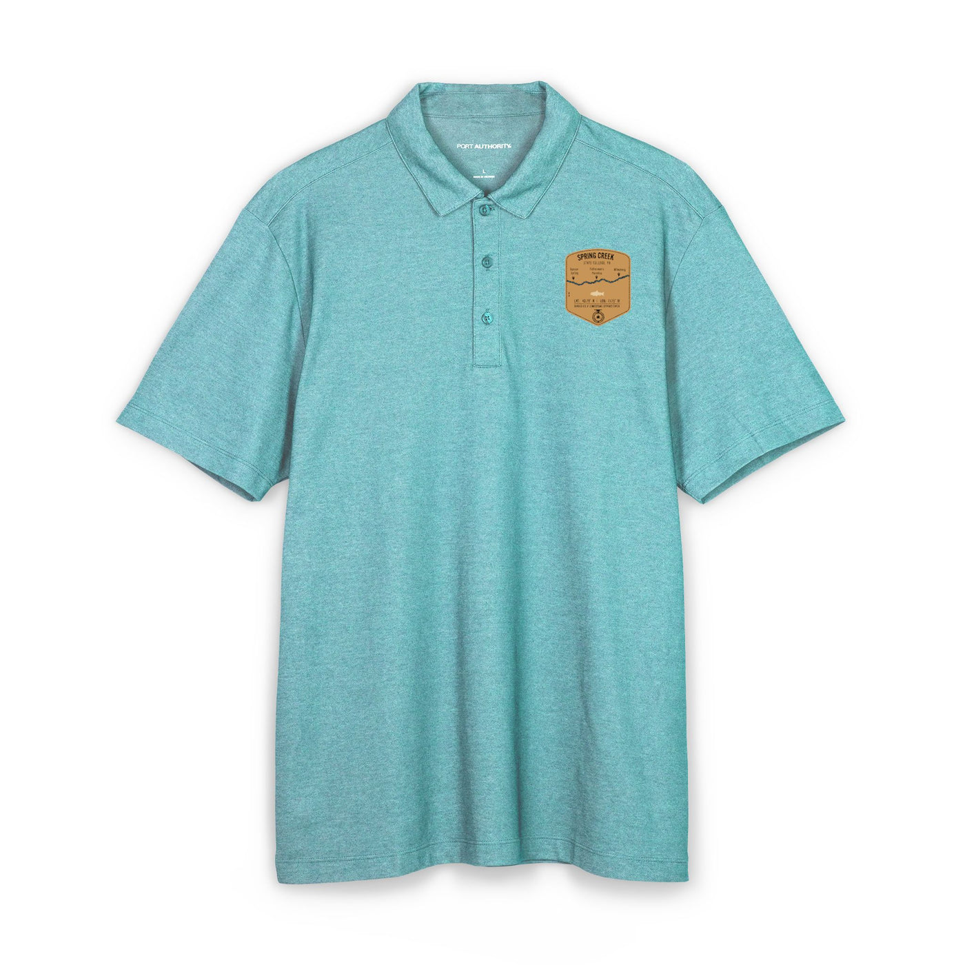 Spring Creek Fishing Map Polo | Port Authority® Fine Pique Blend