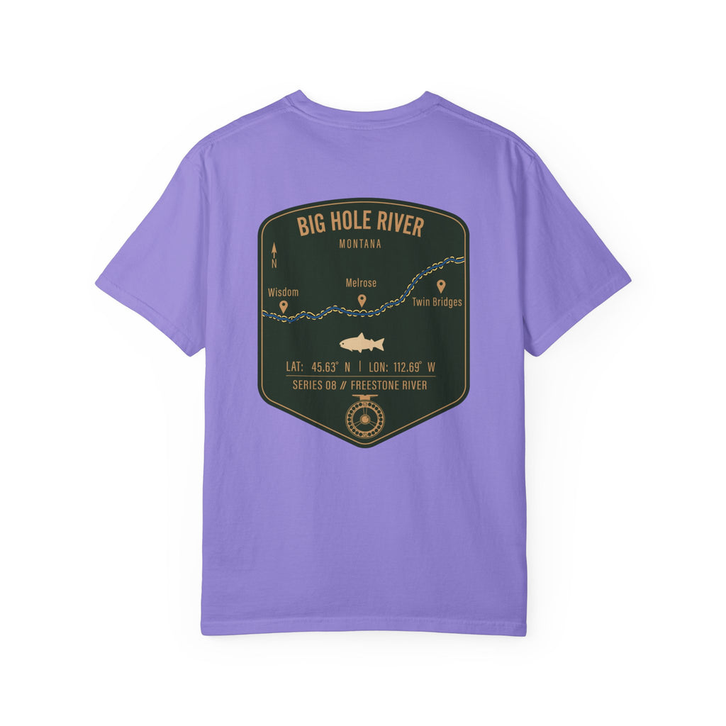 Big Hole River Montana Fly Fishing T-Shirt - Vintage Freestone River Map Tee - Premium Angler Gift