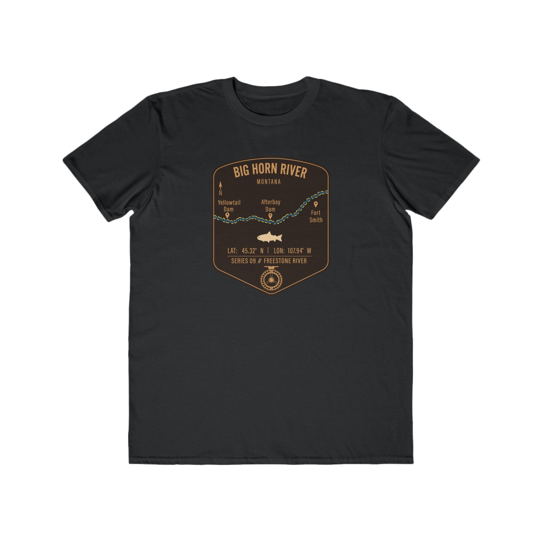 Big Horn River Fishing Map | Lightweight Cotton Trout Tee