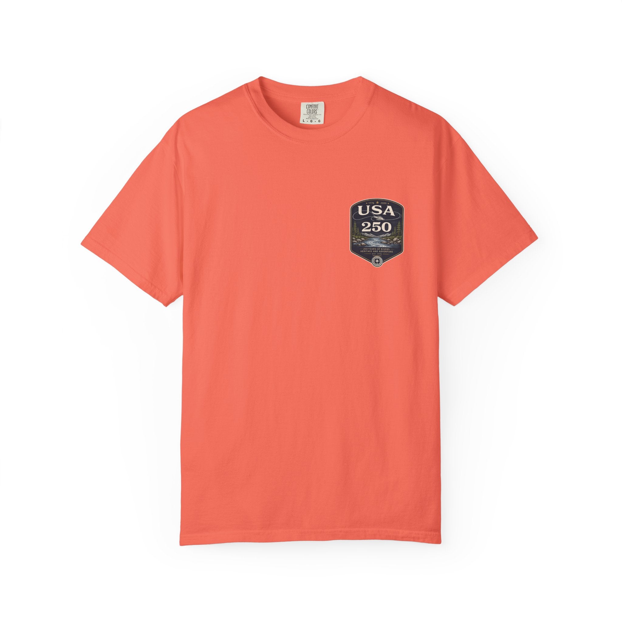 USA 250 River Heritage | Pocket-Sized Dark Badge Rugged Cotton Tee