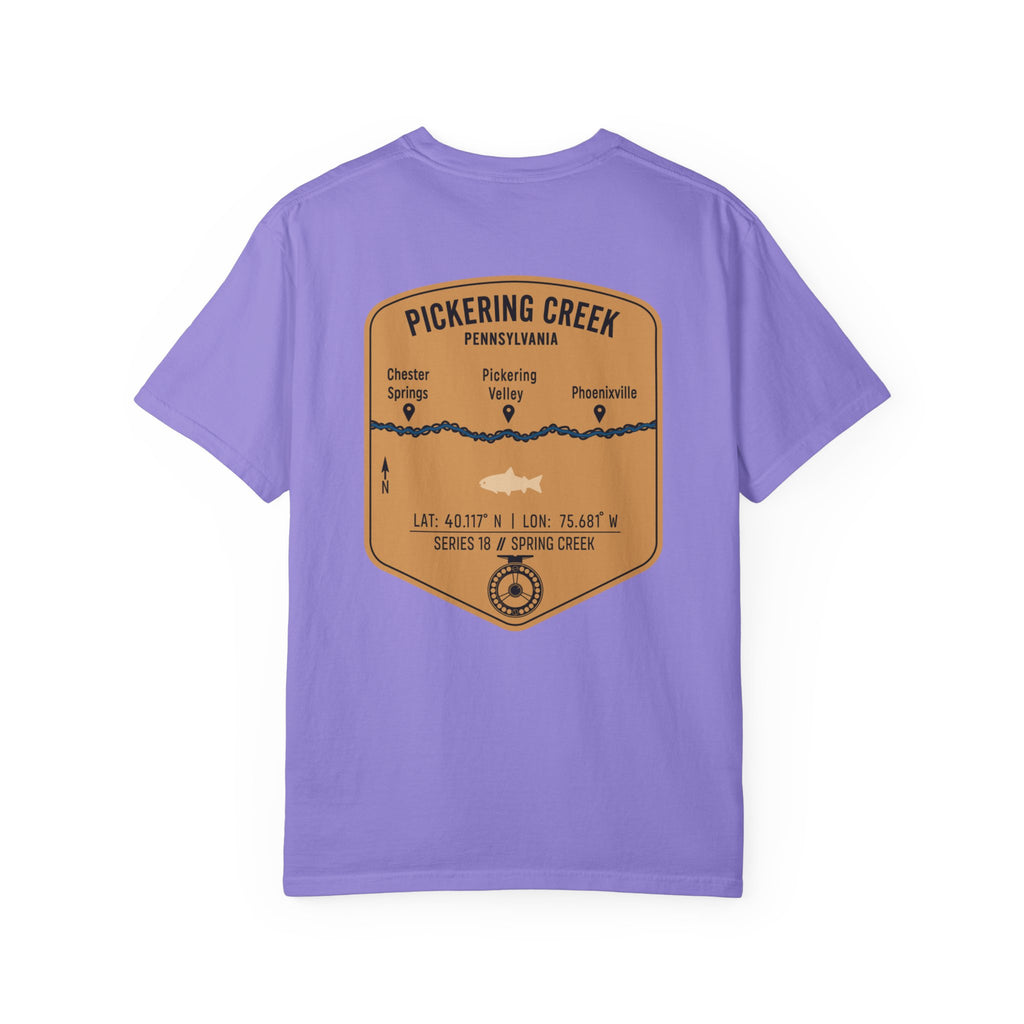 Pickering Creek Pennsylvania Fly Fishing T-Shirt - Chester Springs Phoenixville PA Angler Gift - Vintage Badge Tee
