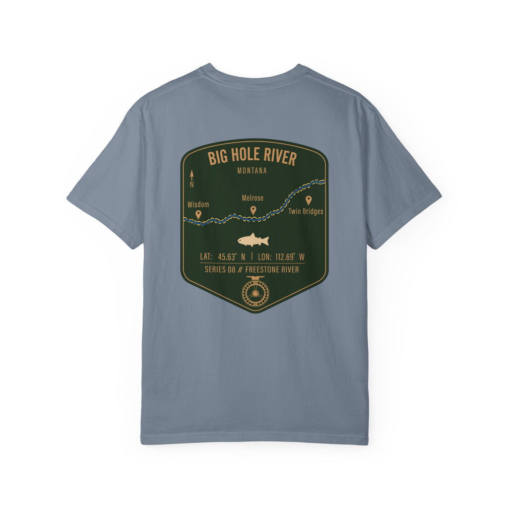 Big Hole River Montana Fly Fishing T-Shirt - Vintage Freestone River Map Tee - Premium Angler Gift