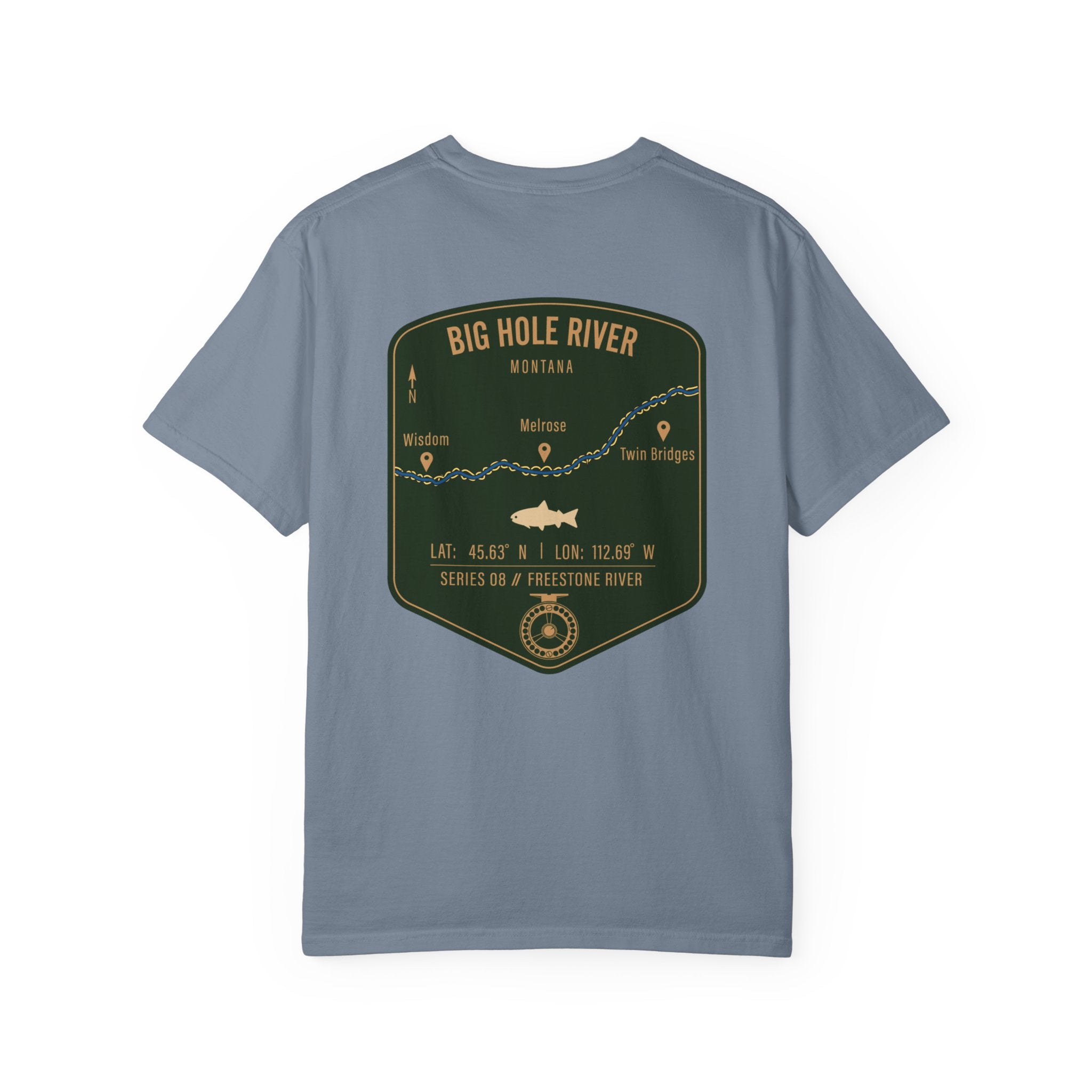 Big Hole River Montana Fly Fishing T-Shirt - Vintage Freestone River Map Tee - Premium Angler Gift