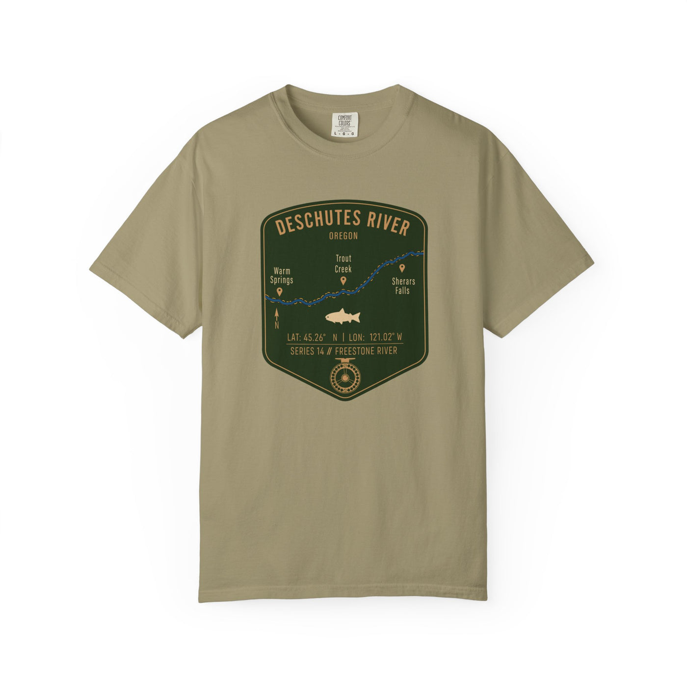 Deschutes River Fishing Map | Rugged Cotton Trout Tee