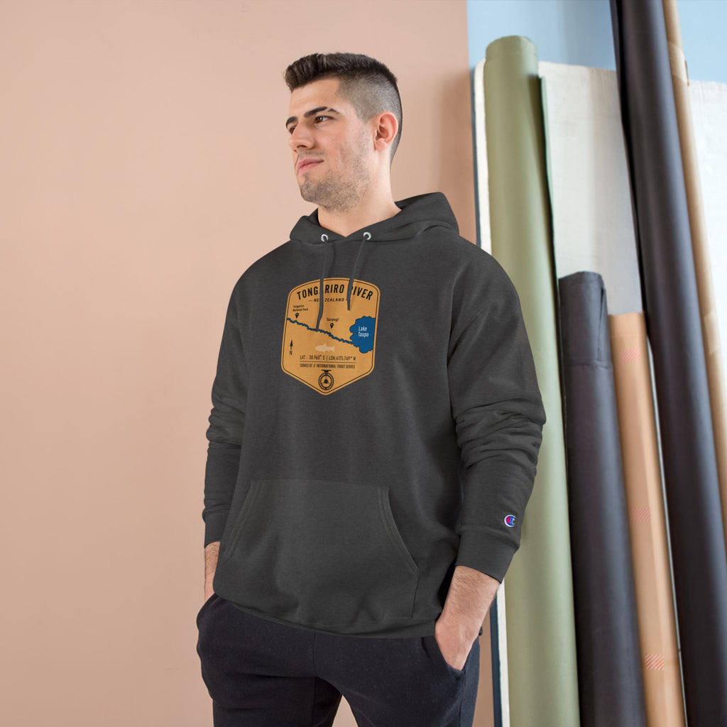 Global Series - Tongariro River New Zealand Patch Graphic Hoodie | Outdoor Adventure