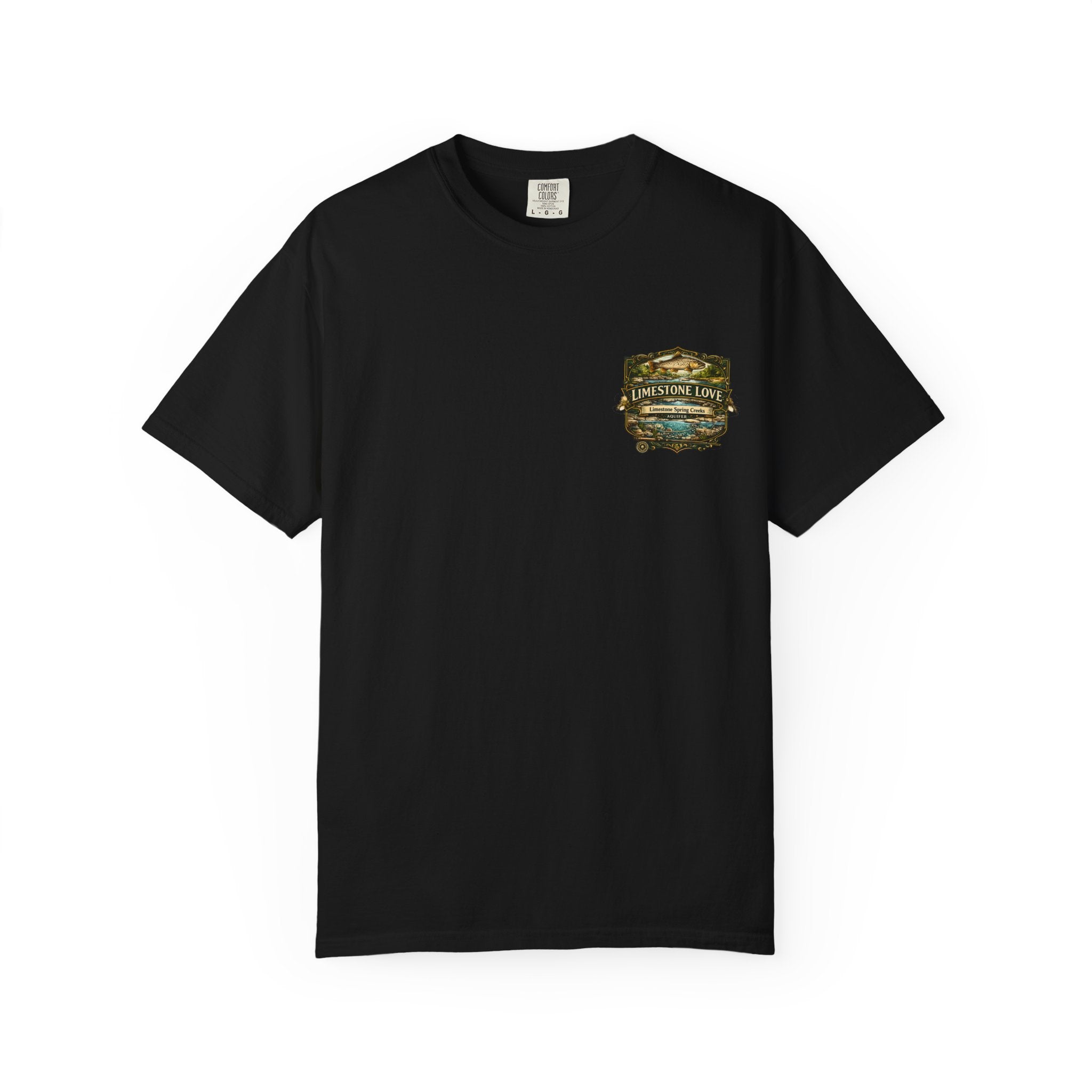 Limestone Love Fishing Map Pocket-Size Patch — Rugged Cotton Tee