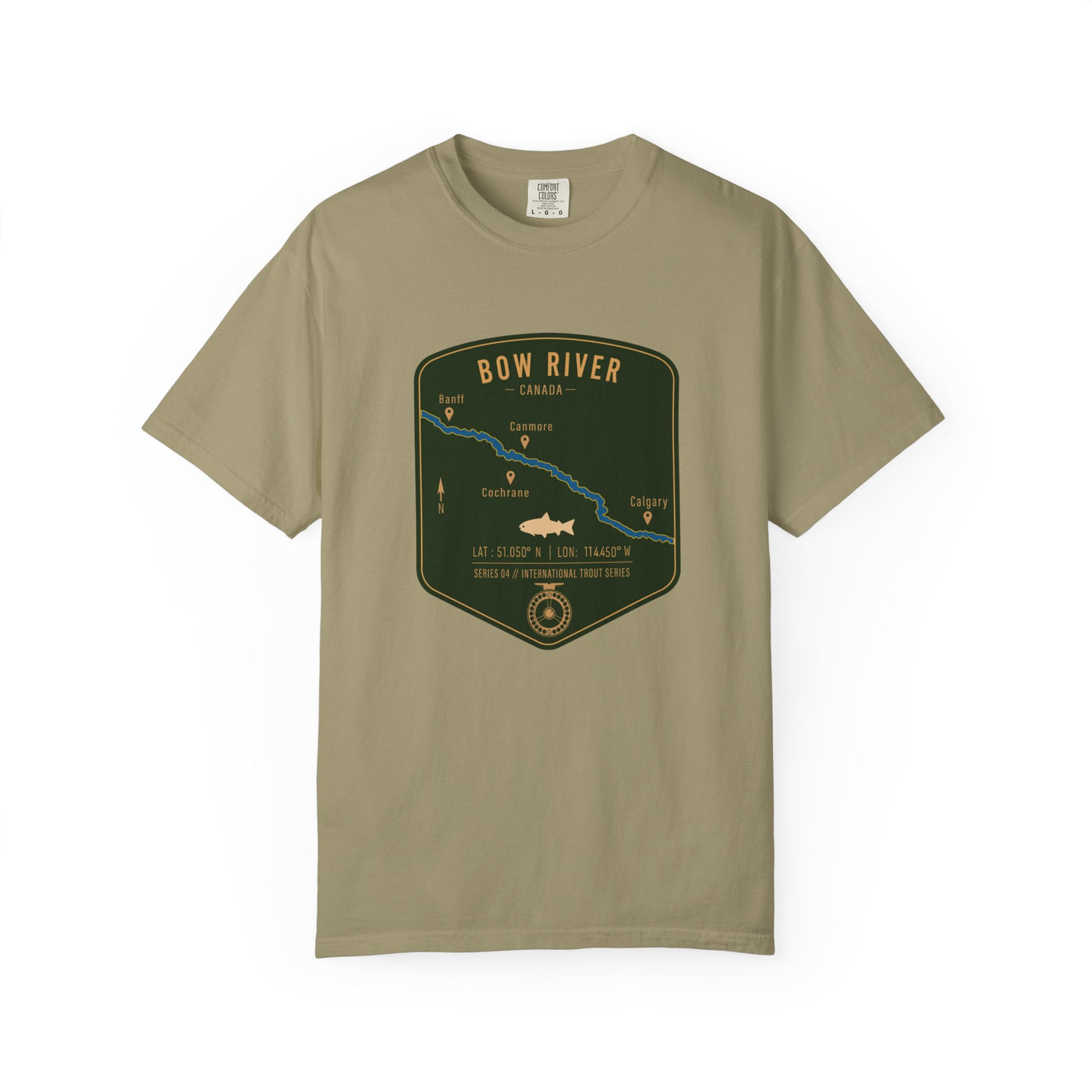 Global Series - Bow River Canada Fishing Map | Rugged Cotton Trout Tee