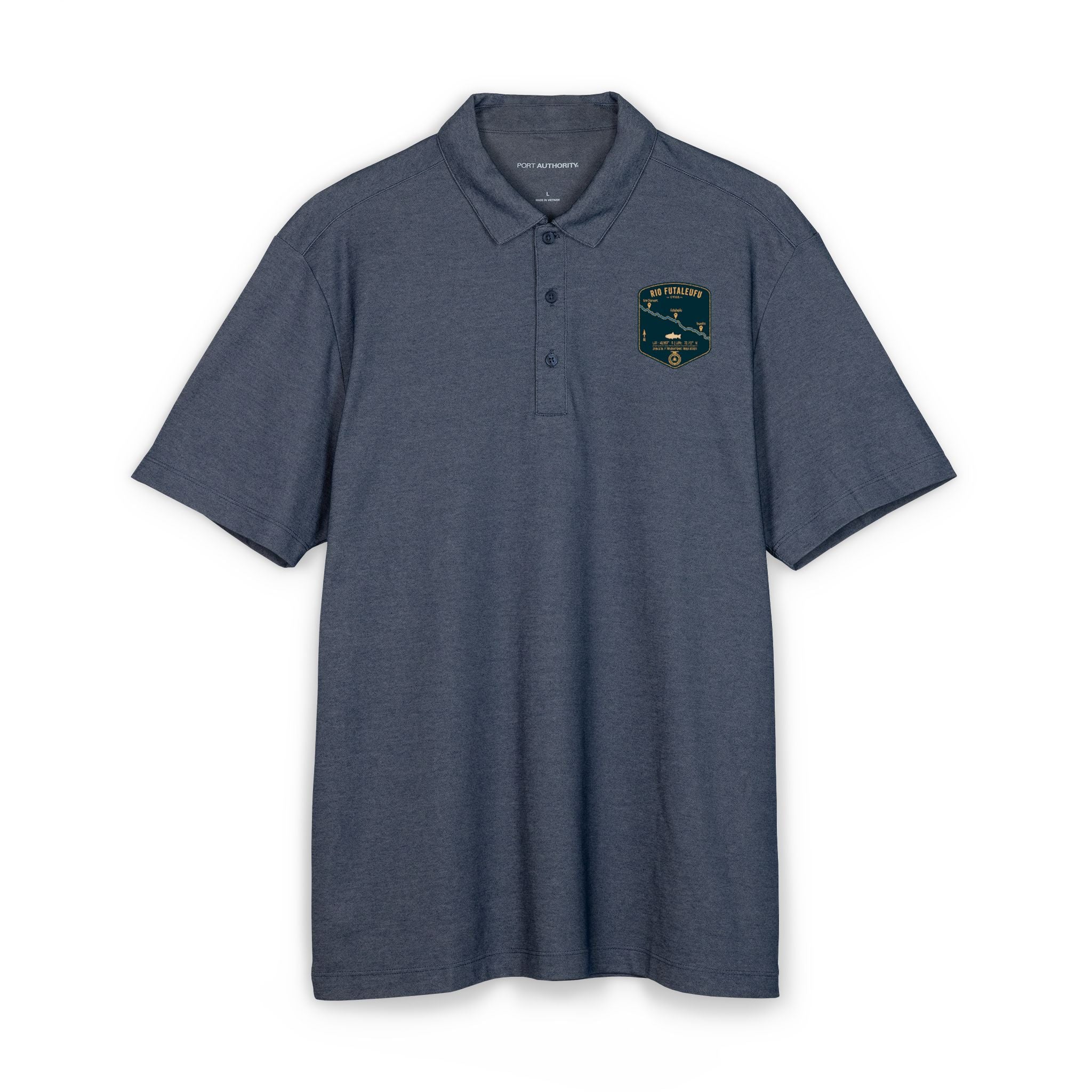 Global Series - Rio Futaleufu Fishing Map Polo | Port Authority® Fine Pique Blend