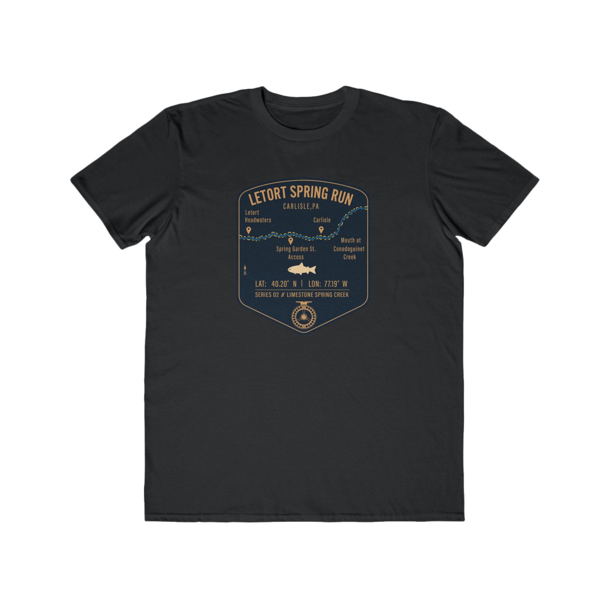 LeTort Spring Run Fishing Map | Lightweight Cotton Trout Tee