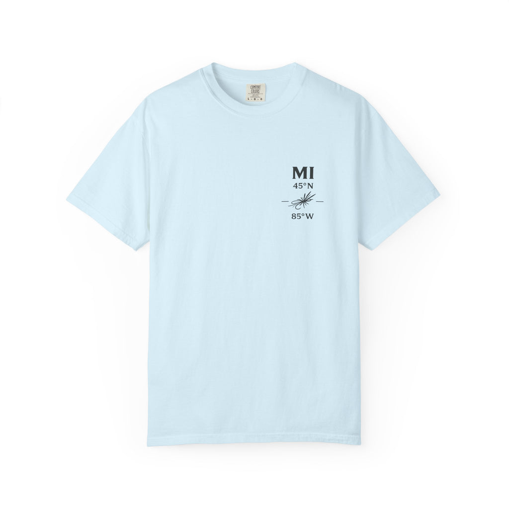 Michigan - State Fly Fishing Badge — Rugged Cotton Tee