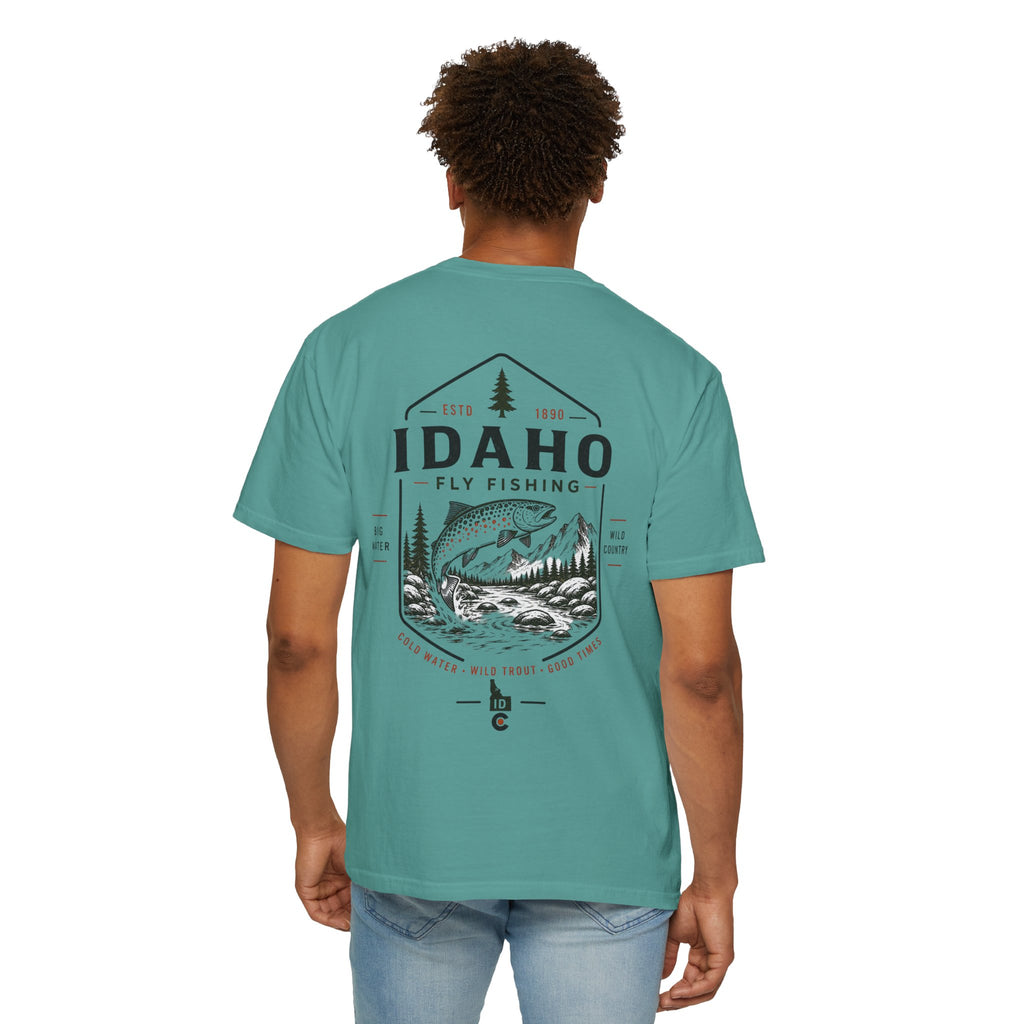 Idaho - State Fly Fishing Badge — Rugged Cotton Tee