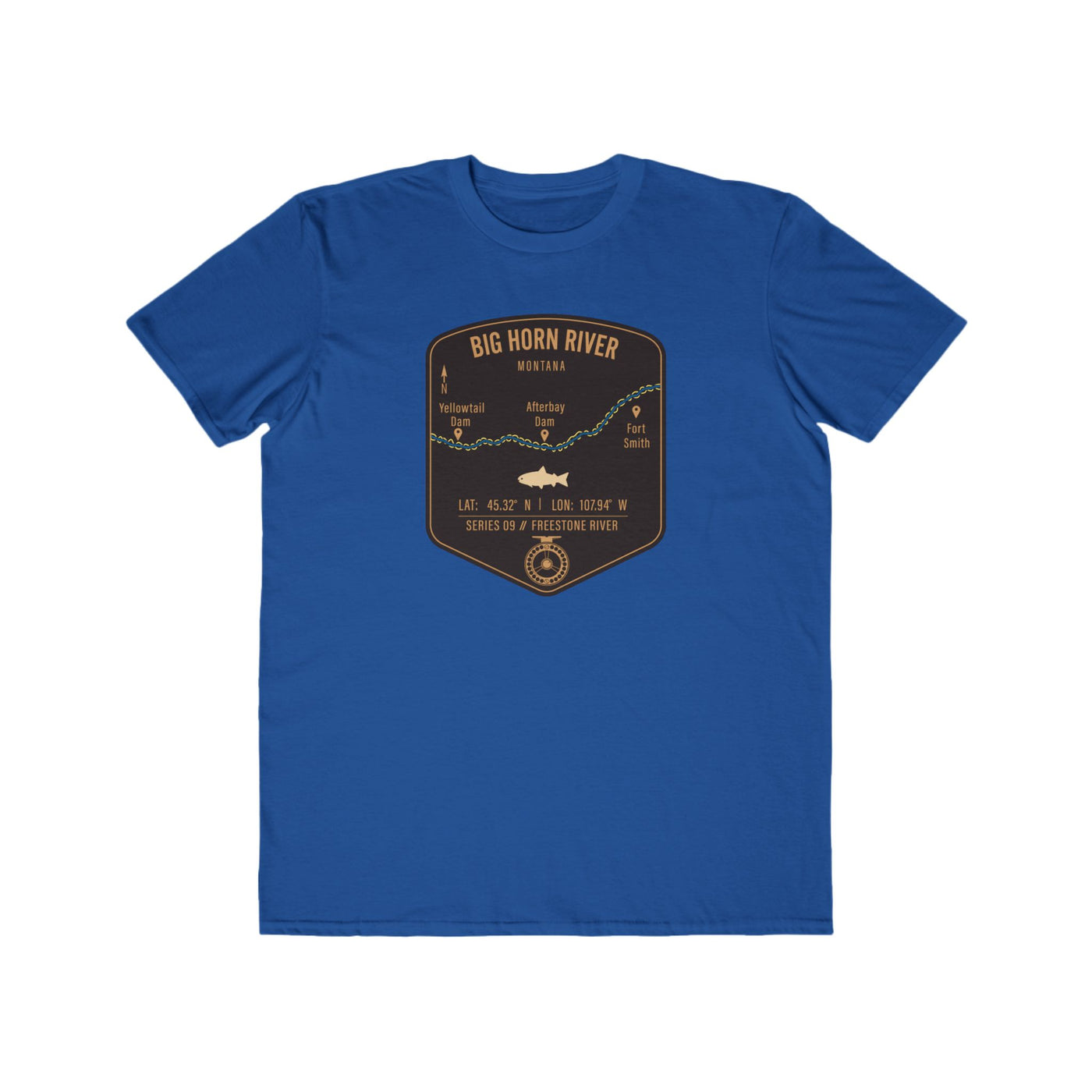 Big Horn River Fishing Map | Lightweight Cotton Trout Tee