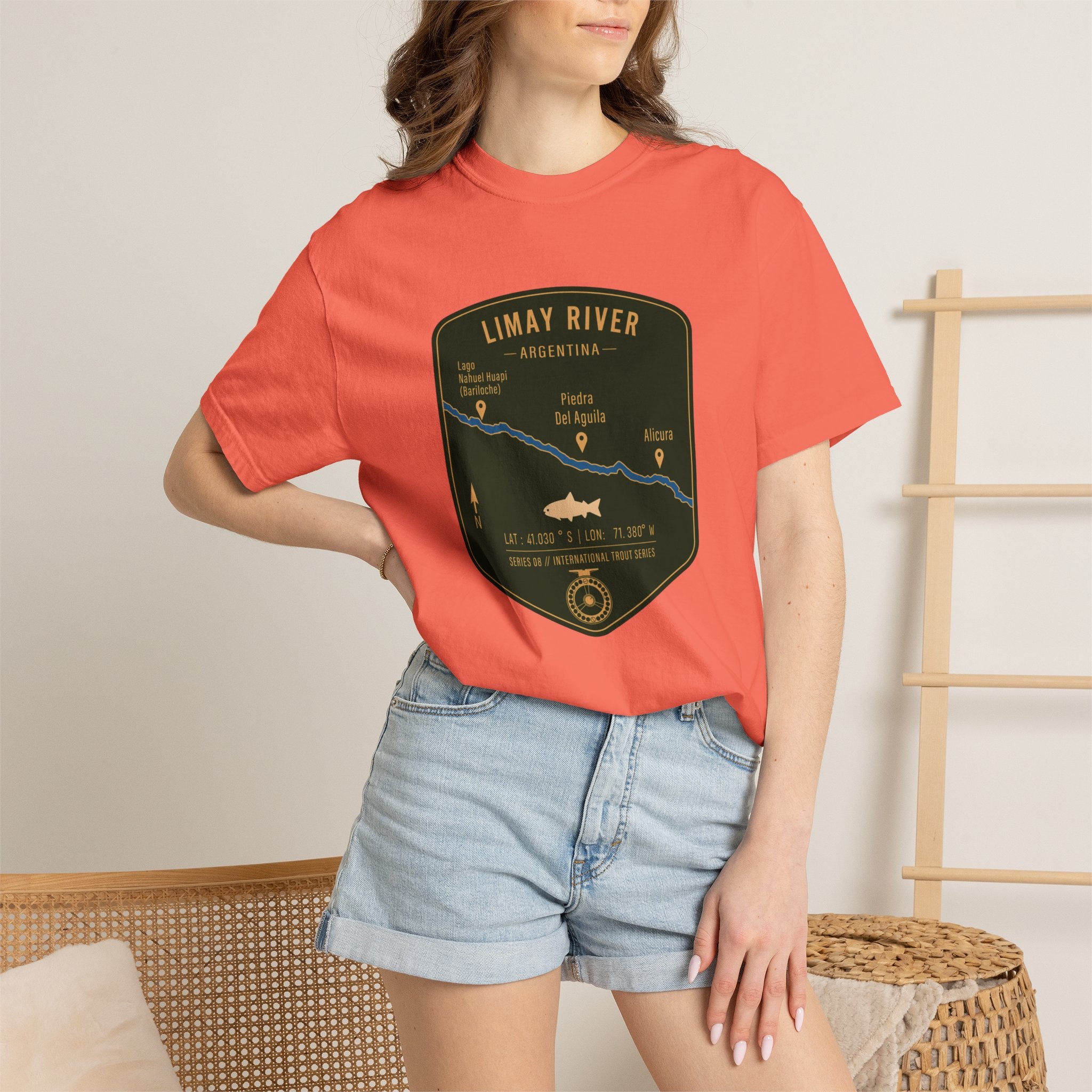 Global Series - Limay River Argentina Fishing Map | Rugged Cotton Trout Tee