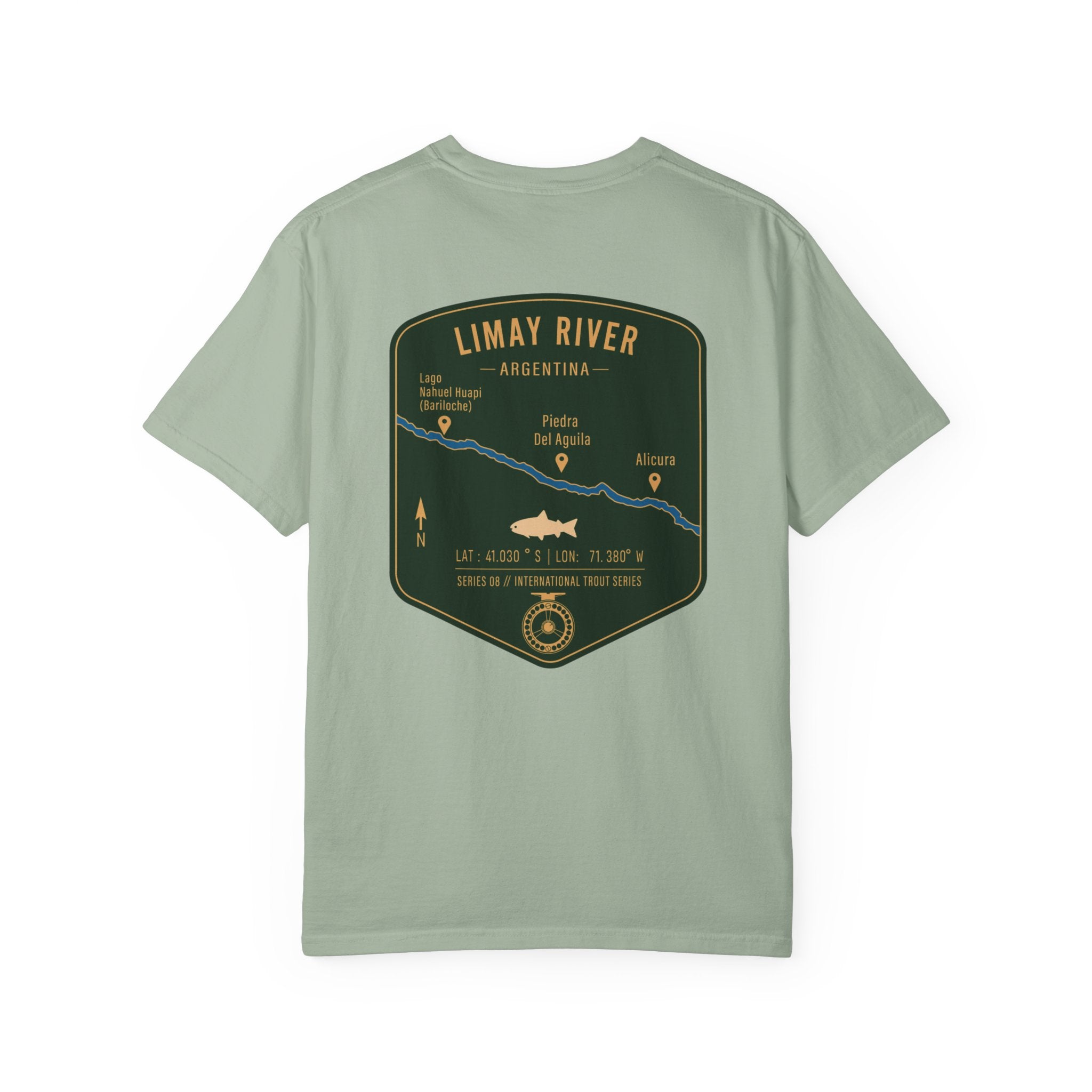 Limay River Argentina Fly Fishing T-Shirt - Patagonia Trout Series Vintage Graphic Tee - Premium Gift for Anglers and Adventure Travelers