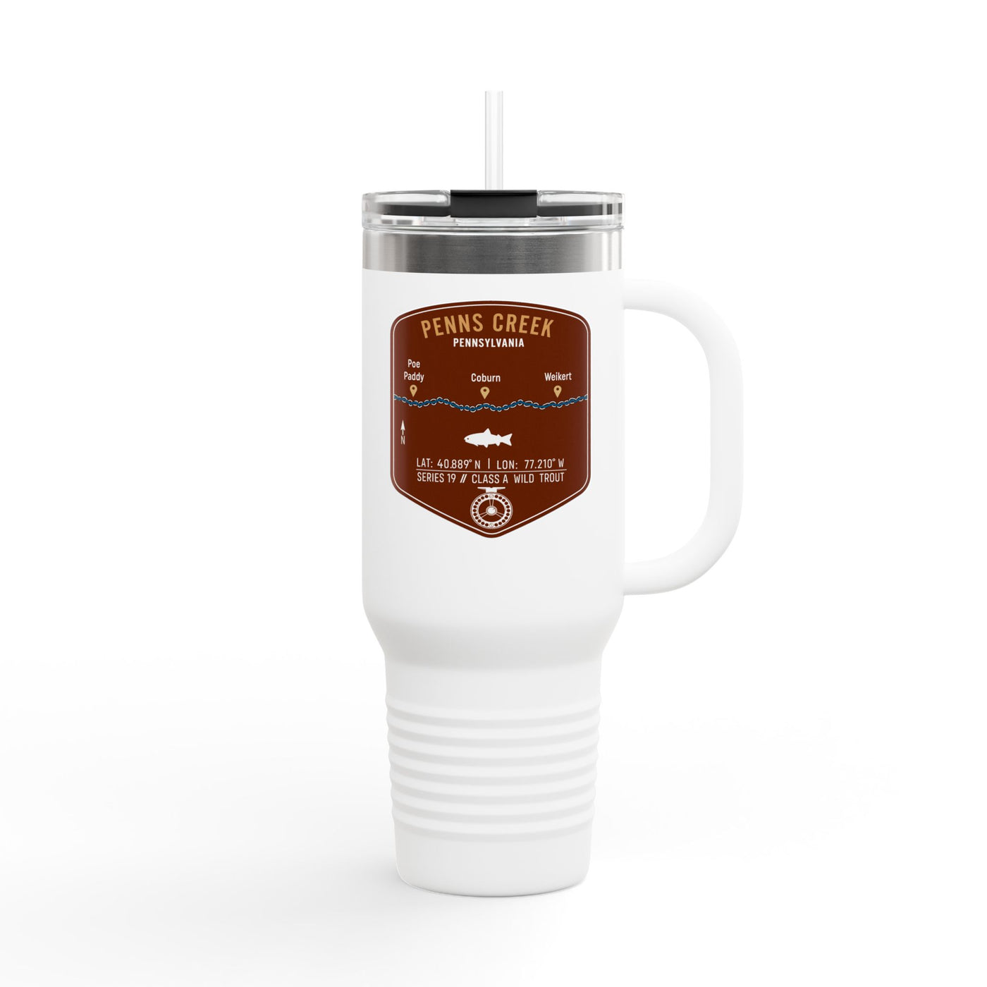 Penns Creek Fishing Badge Travel Mug | 40oz Insulated Tumbler