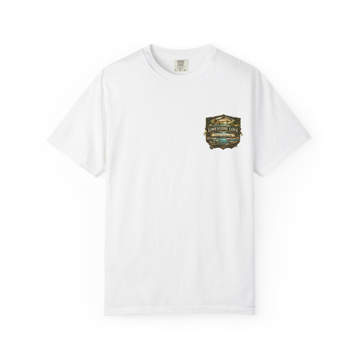 Limestone Love Fishing Map Pocket-Size Patch — Rugged Cotton Tee