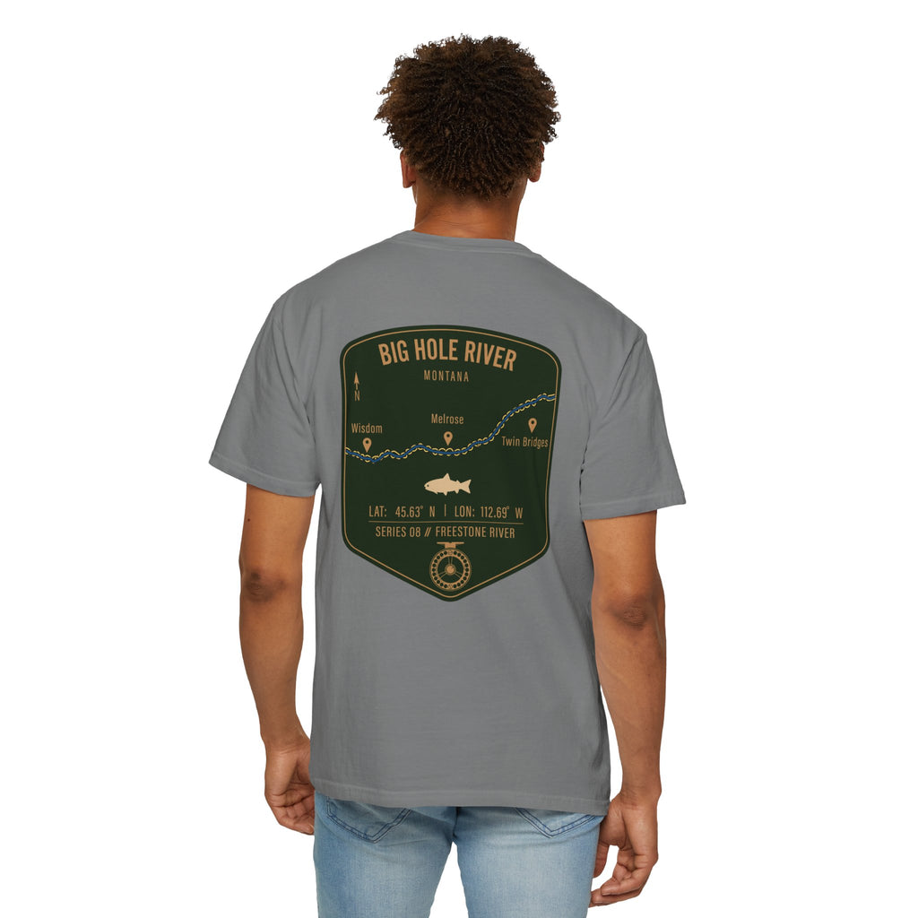 Big Hole River Montana Fly Fishing T-Shirt - Vintage Freestone River Map Tee - Premium Angler Gift