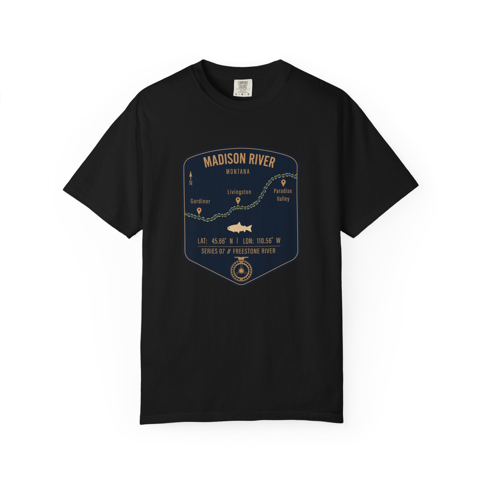 Madison River Fishing Map | Rugged Cotton Trout Tee